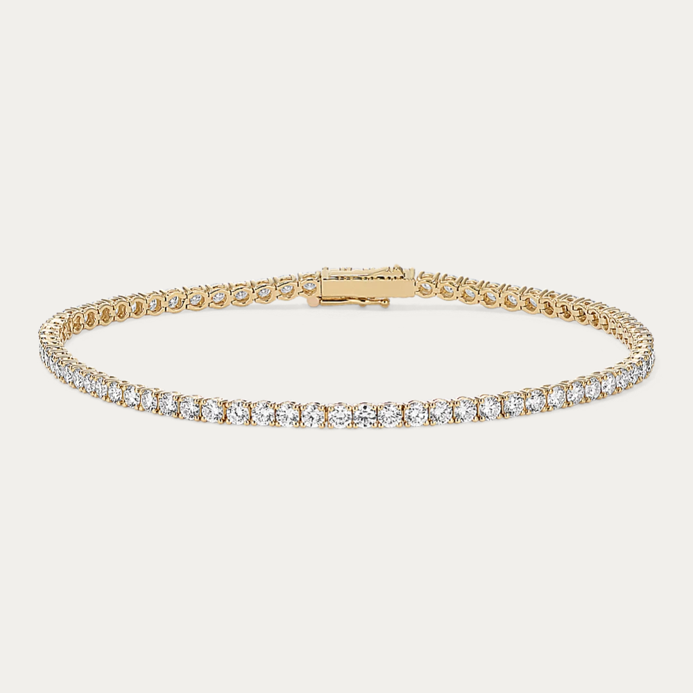 14k Gold 6 ct Lab Diamond Tennis Bracelet