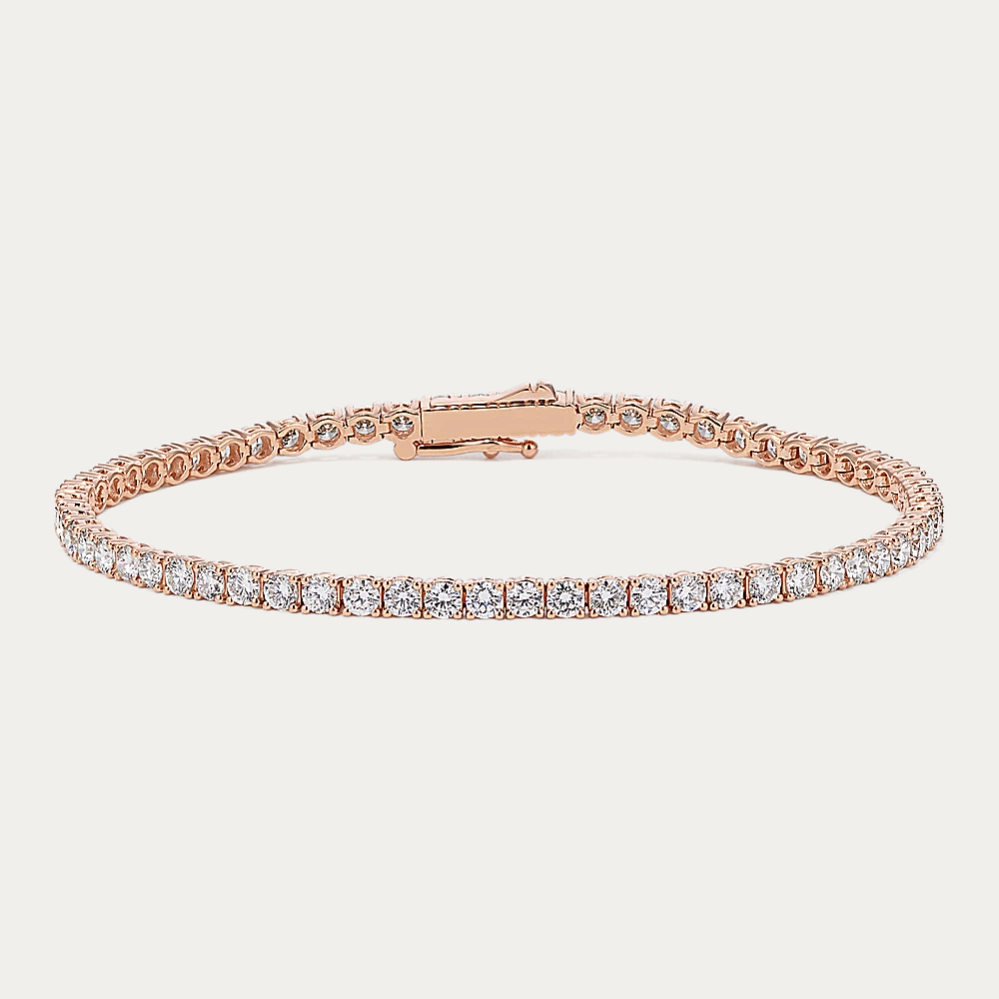 14k Gold 4 ct Lab Diamond Tennis Bracelet