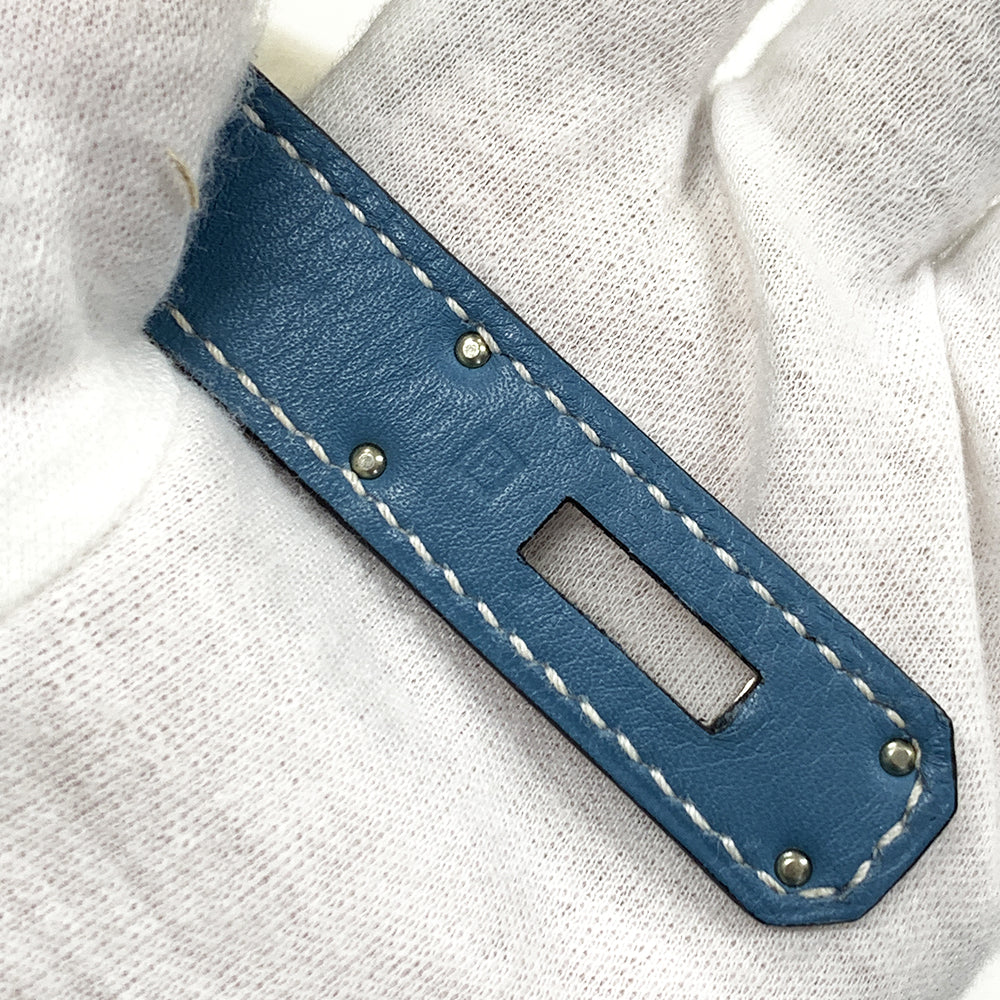 HERMES Birkin 30cm, light grey & blue, Swift Leather, Palladium Hardware