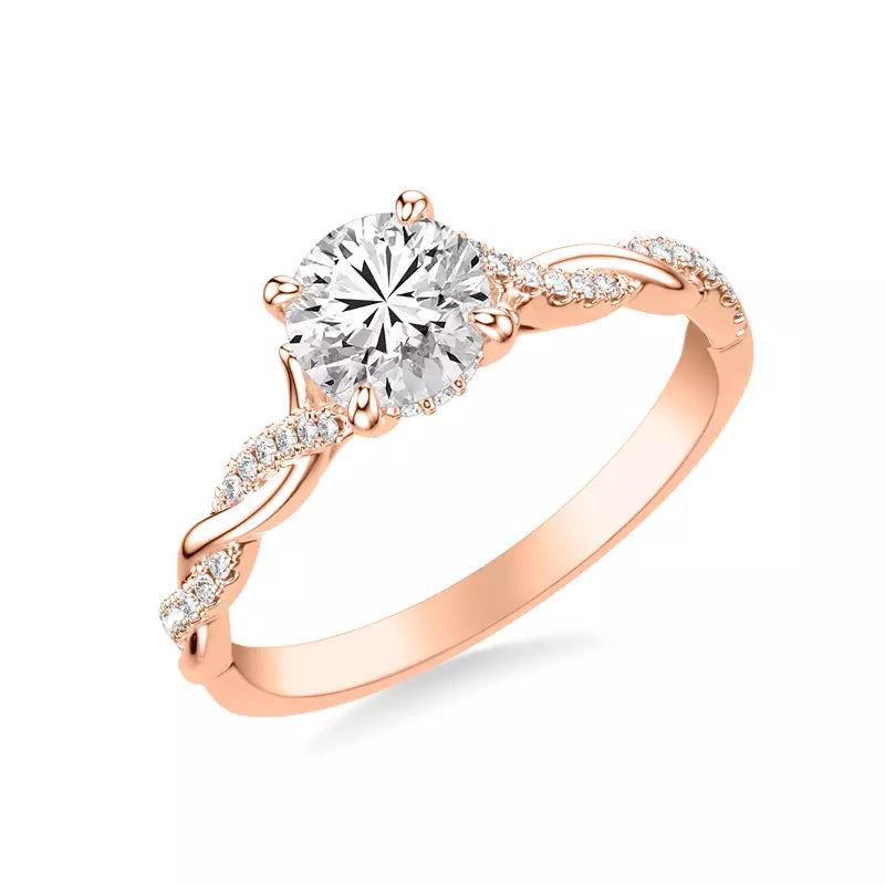 14k Gold Lab Diamond Twist Engagement Ring