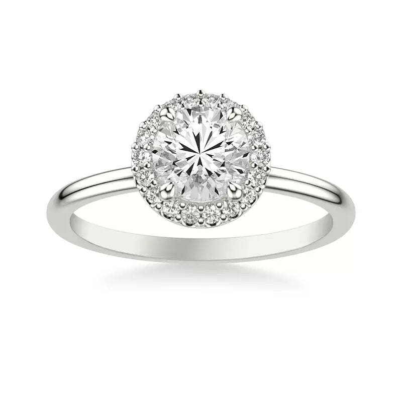 14k Gold Lab Diamond Classic Halo Engagement Ring