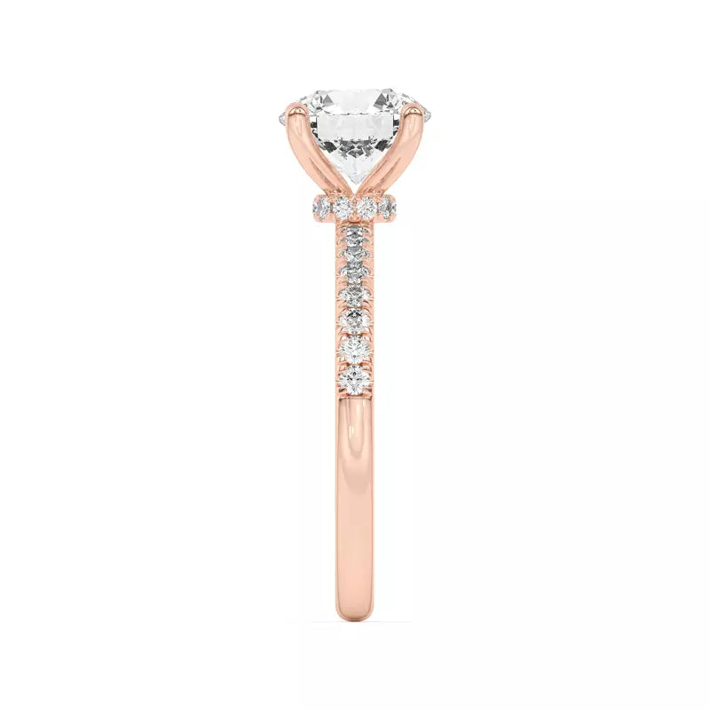 14k Gold Lab Diamond Hidden Circlet Engagement Ring