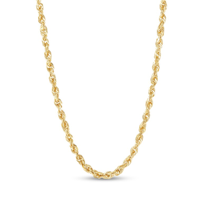 14k Gold 3 mm Rope Chain Necklace