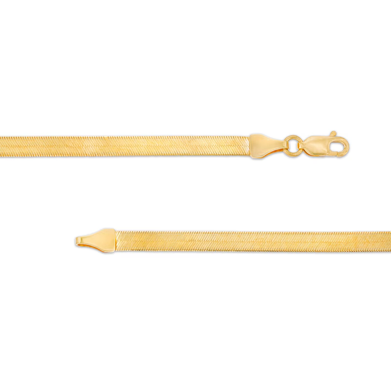 14k Gold 3mm Herringbone Chain Necklace