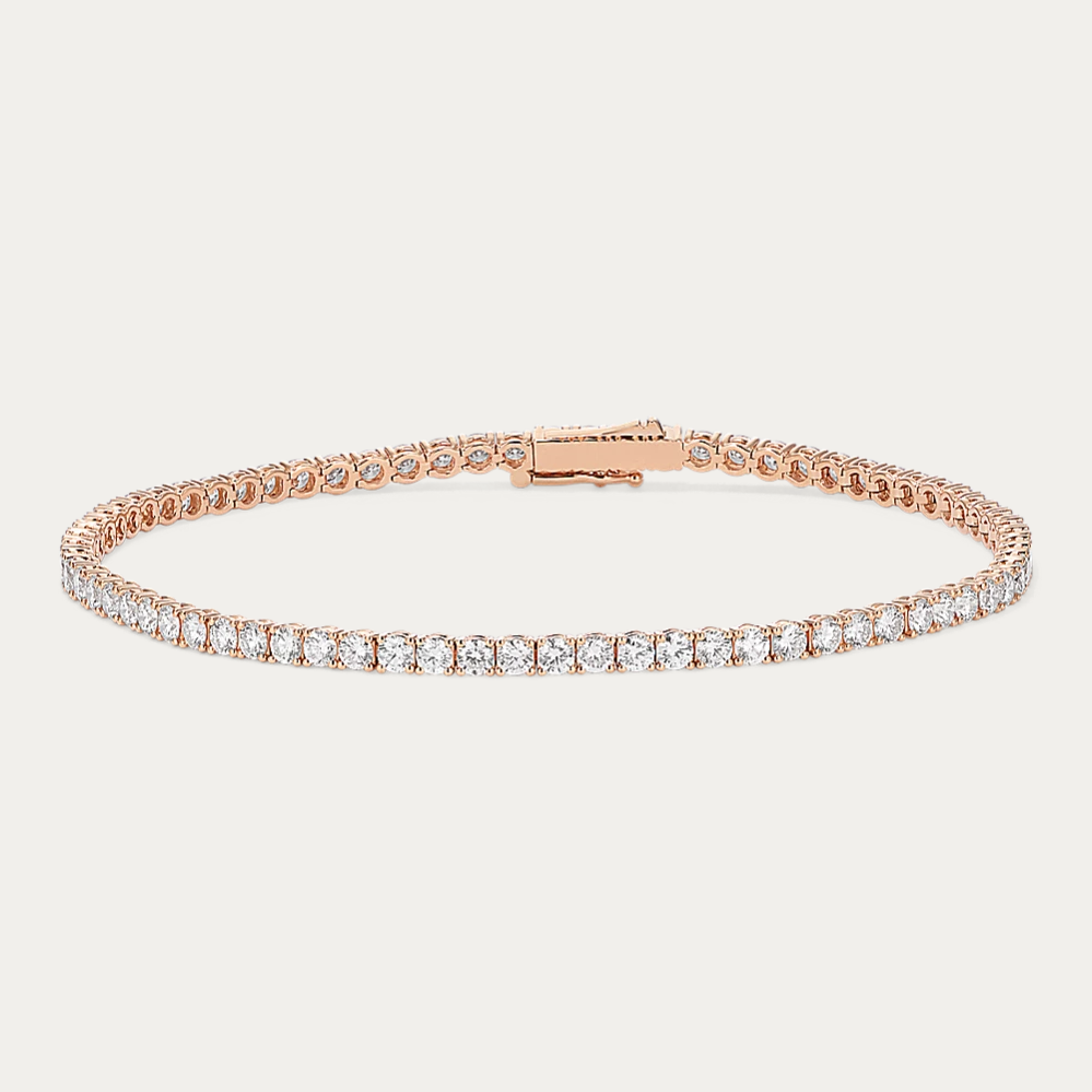 14k Gold 6 ct Lab Diamond Tennis Bracelet