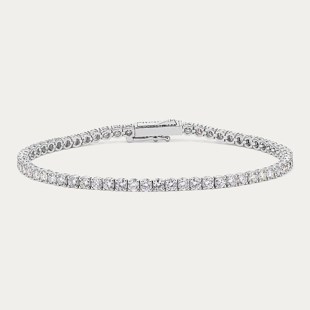 14k Gold 4 ct Lab Diamond Tennis Bracelet