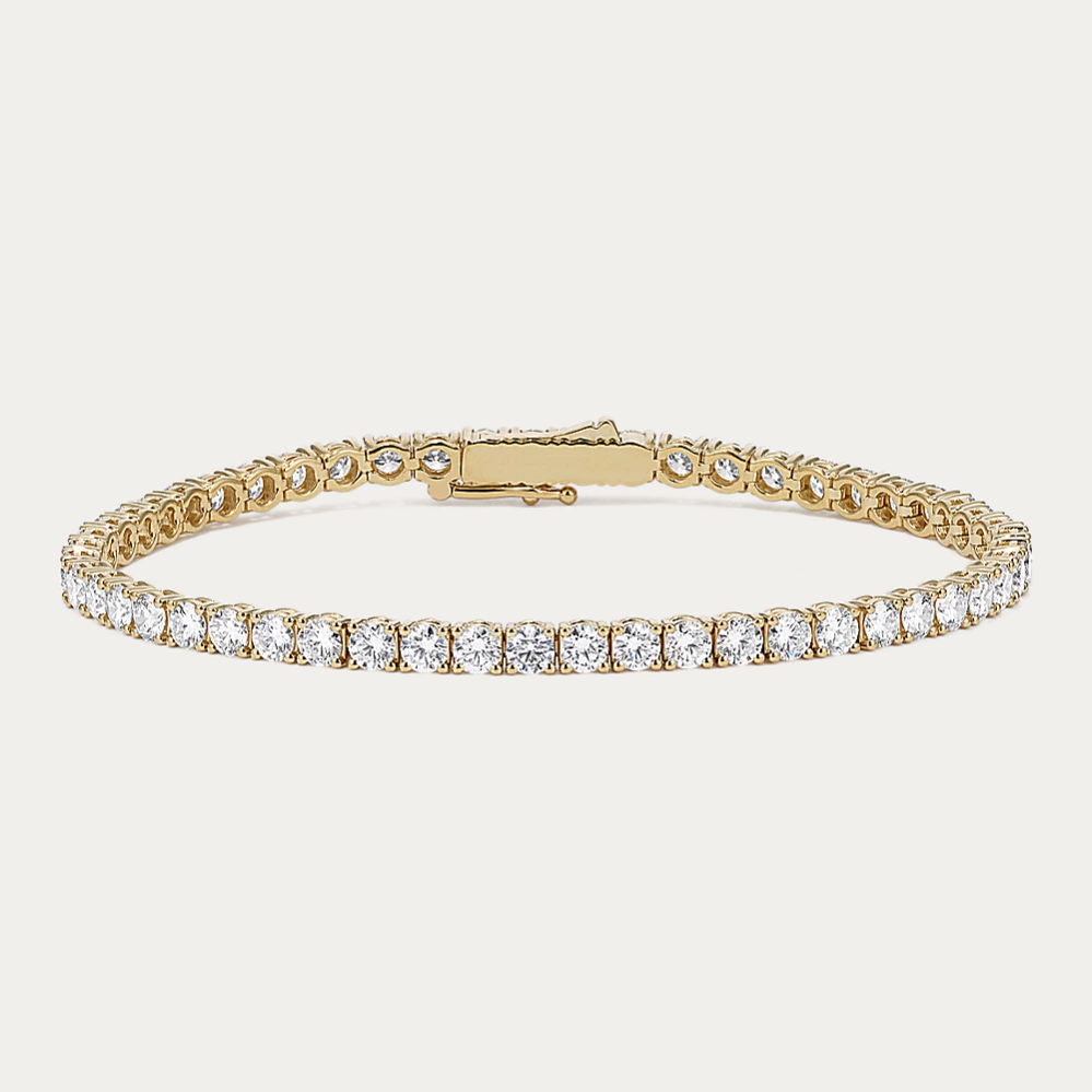 14k Gold 7 ct Lab Diamond Tennis Bracelet