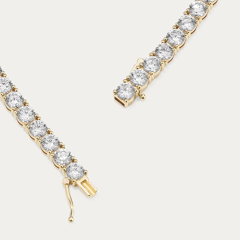 14k Gold 11 1/4 ct Lab Diamond Tennis Bracelet