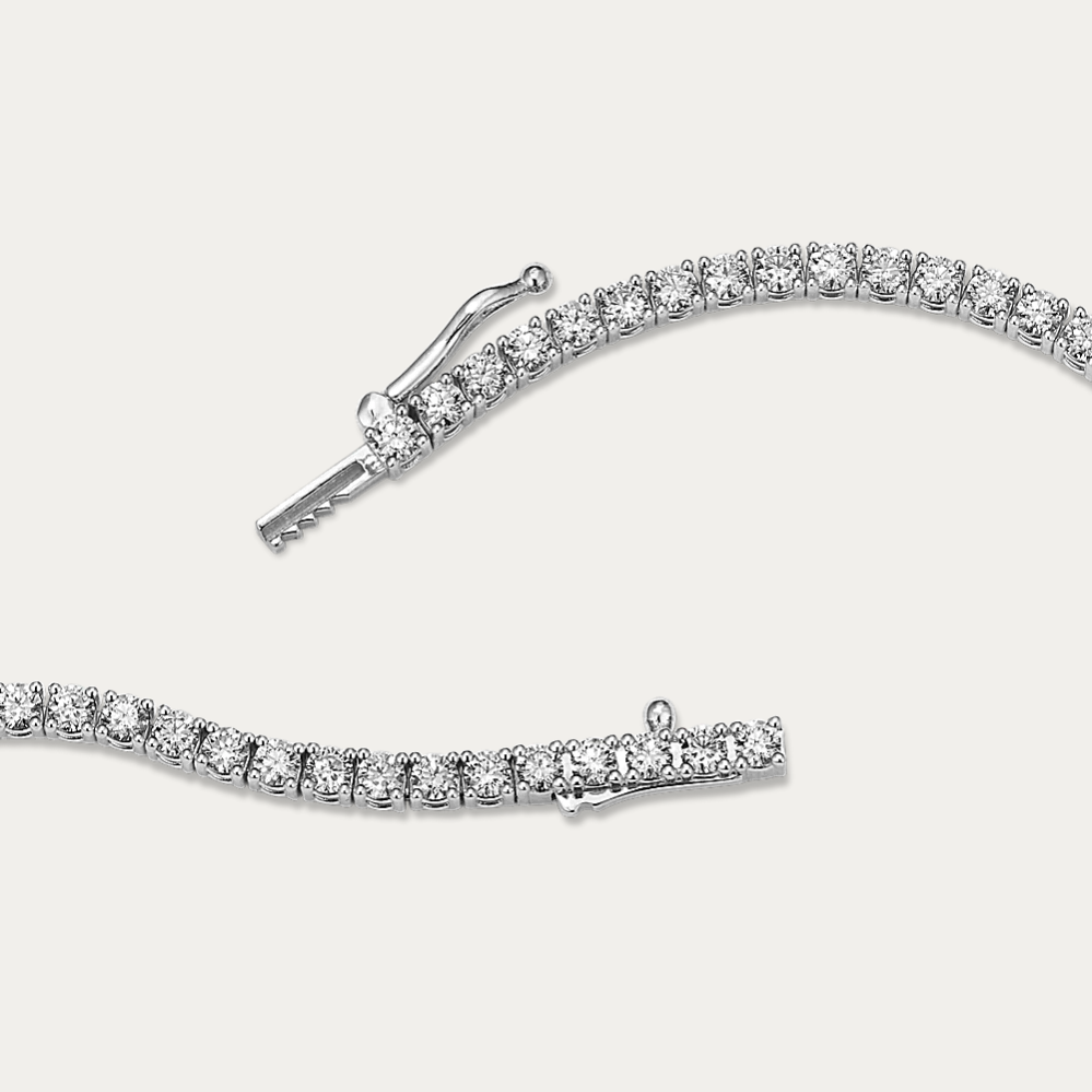 14k Gold 7 ct Lab-grown Diamond Tennis Necklace