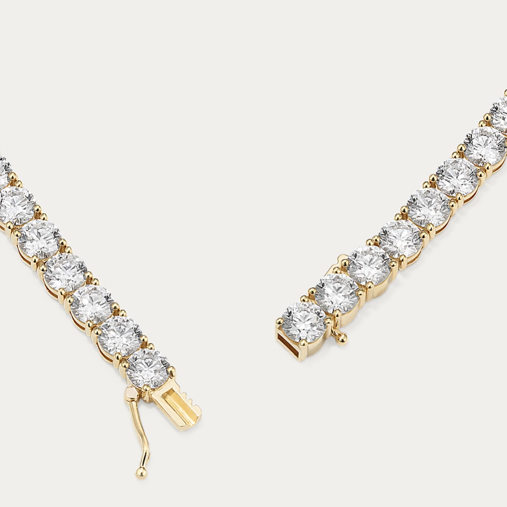 14k Gold 13 3/4 ct Lab Diamond Tennis Bracelet