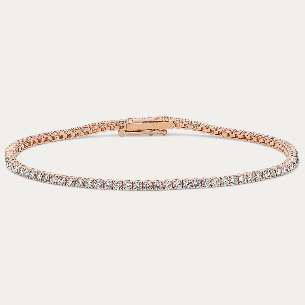 14k Gold 2 ct Lab Diamond Tennis Bracelet