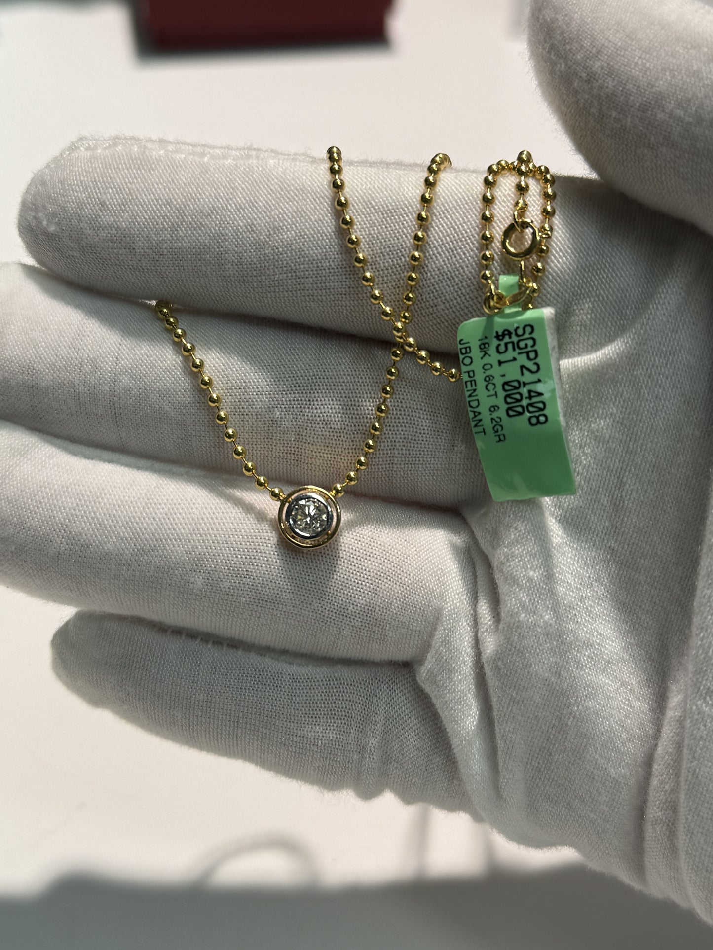 Diamond Pendant 14k Yellow Gold Necklace