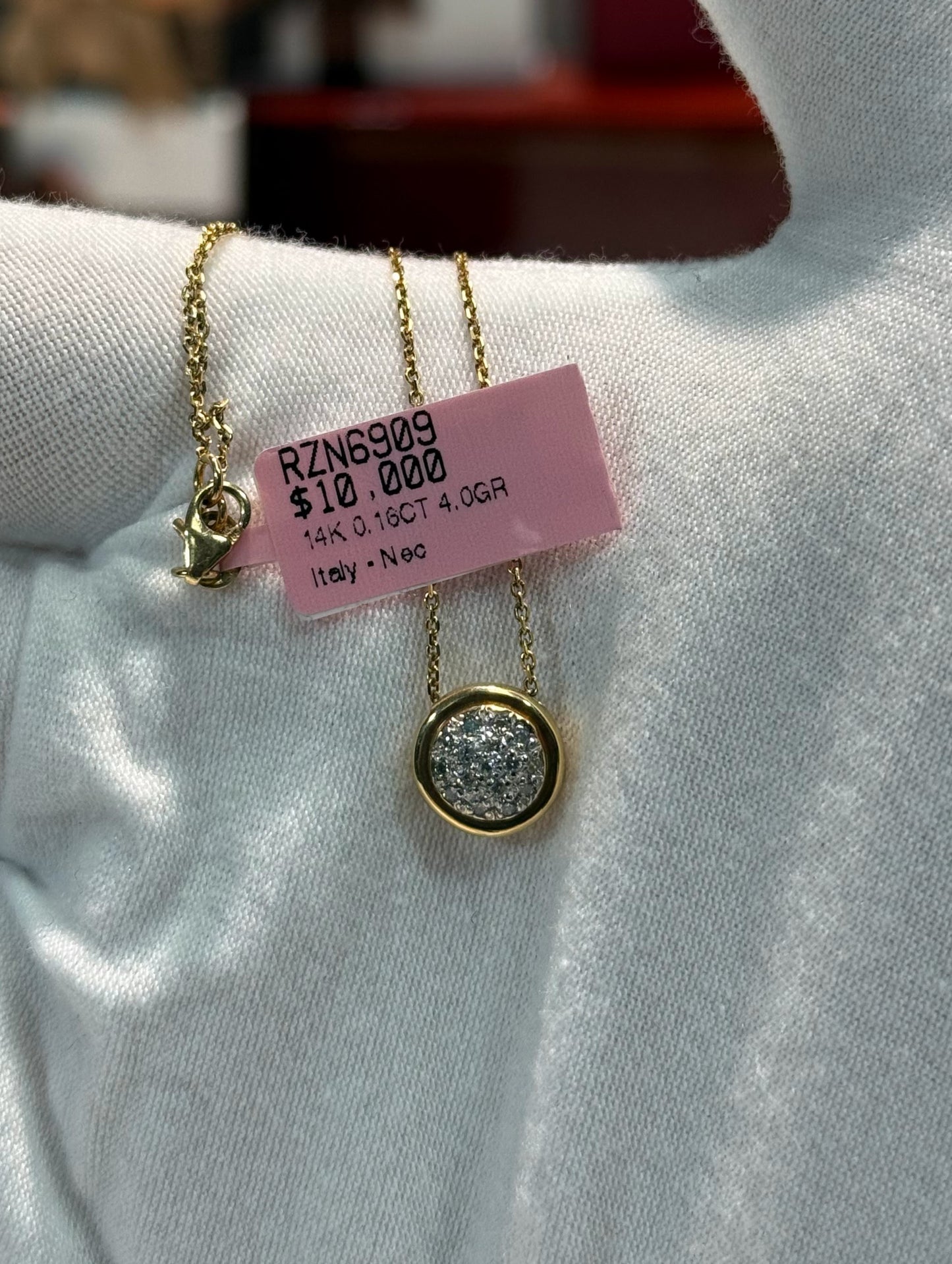 Diamond Pendant 14k Yellow Gold Necklace