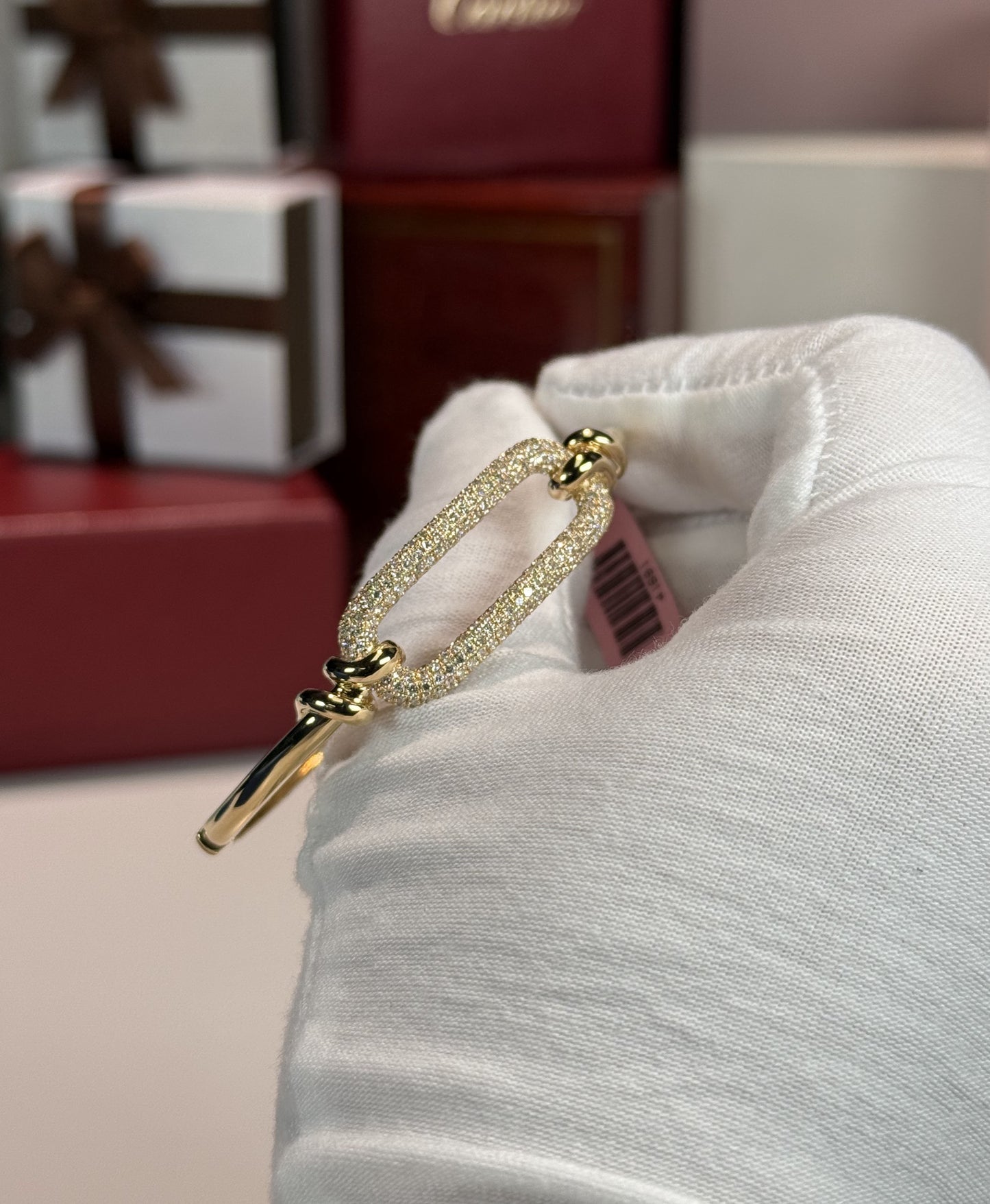 Diamond Loop 14k Yellow Gold Bangle