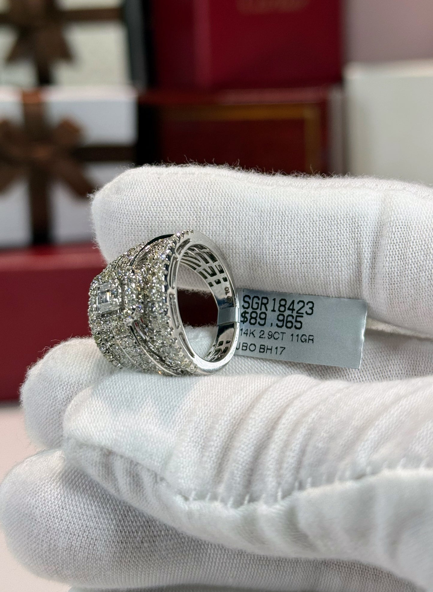 Layered Diamond 14k White Gold Ring