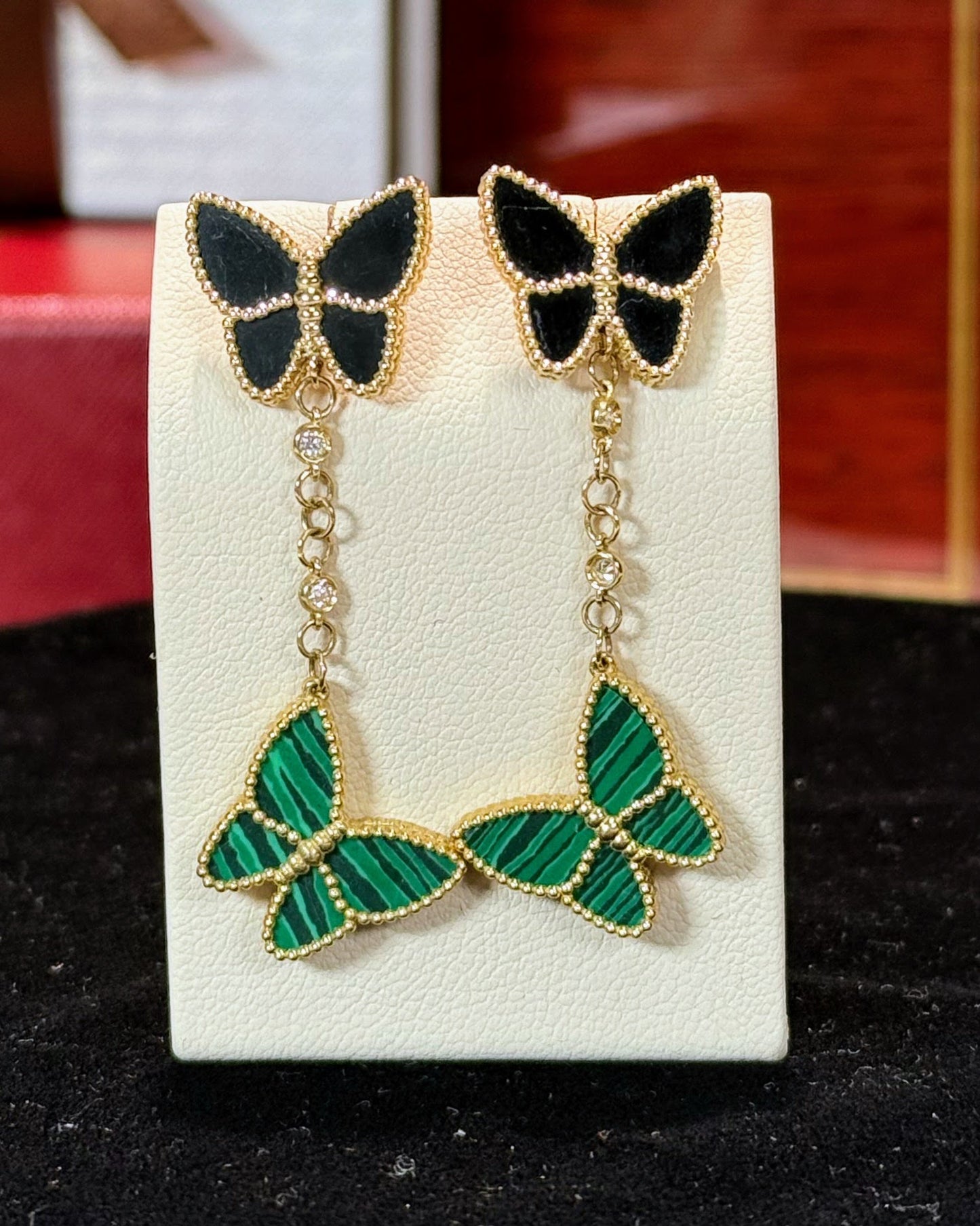 Van Cleef Inspired Butterfly Design 14k Yellow Gold Earrings