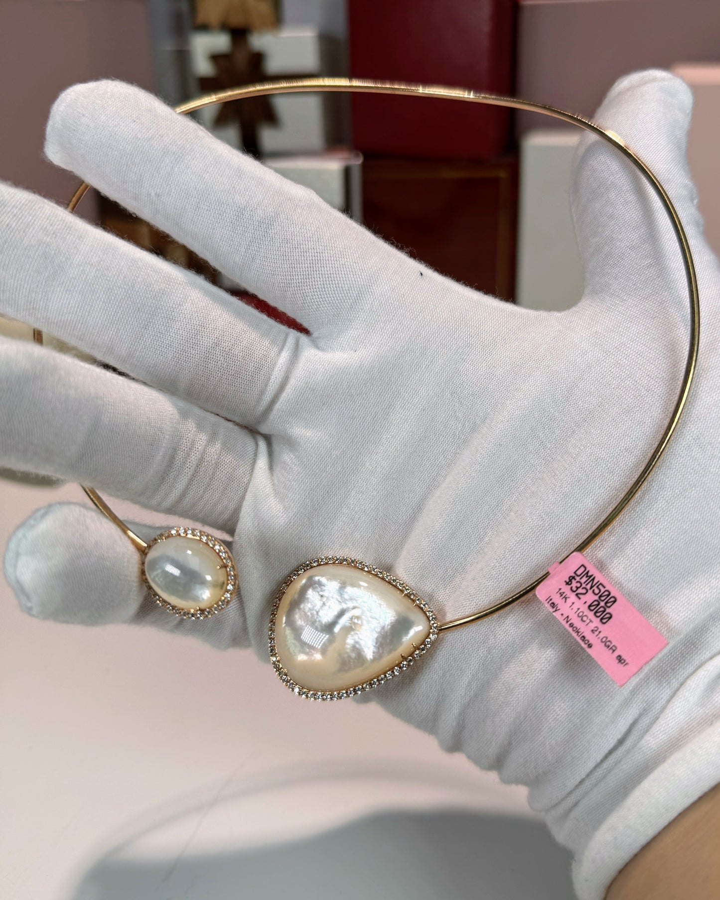 MoP 14k Rose Gold Torc Necklace