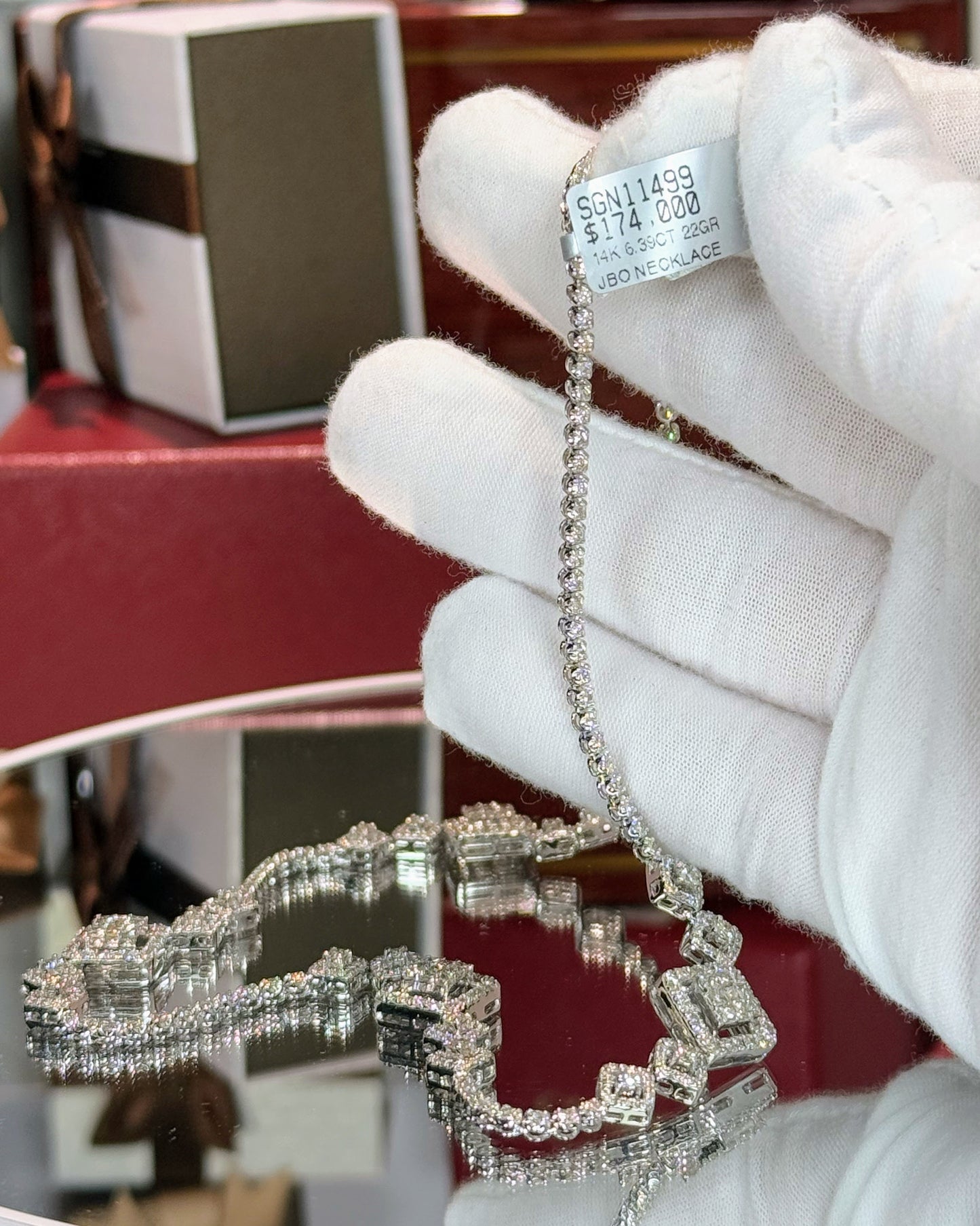 14k White Gold Diamond Necklace