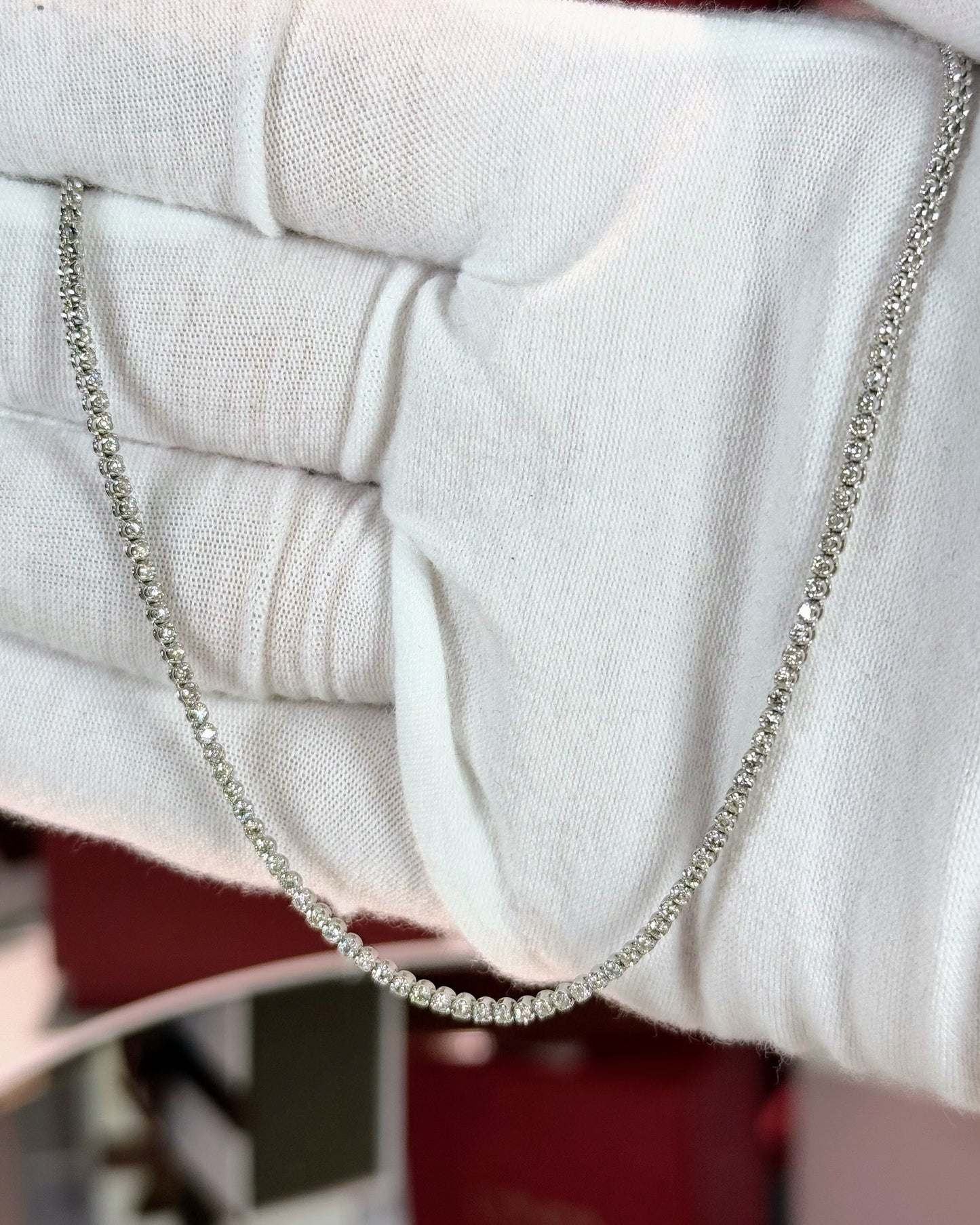 14k White Gold Diamond Tennis Necklace TNS2.5