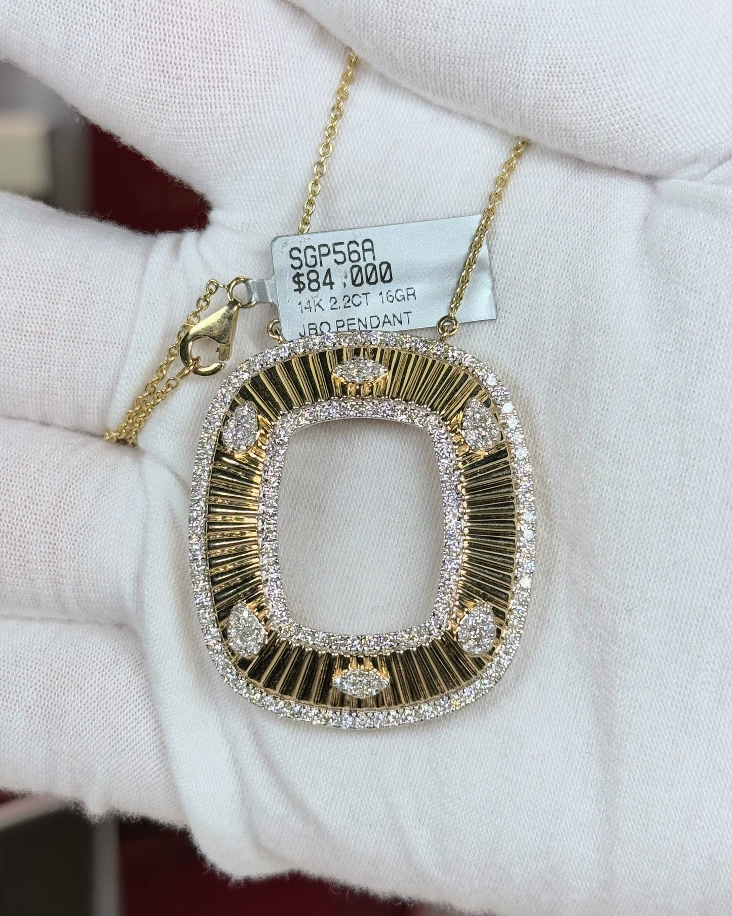 14k Yellow Gold and Diamond Lavalier Necklace