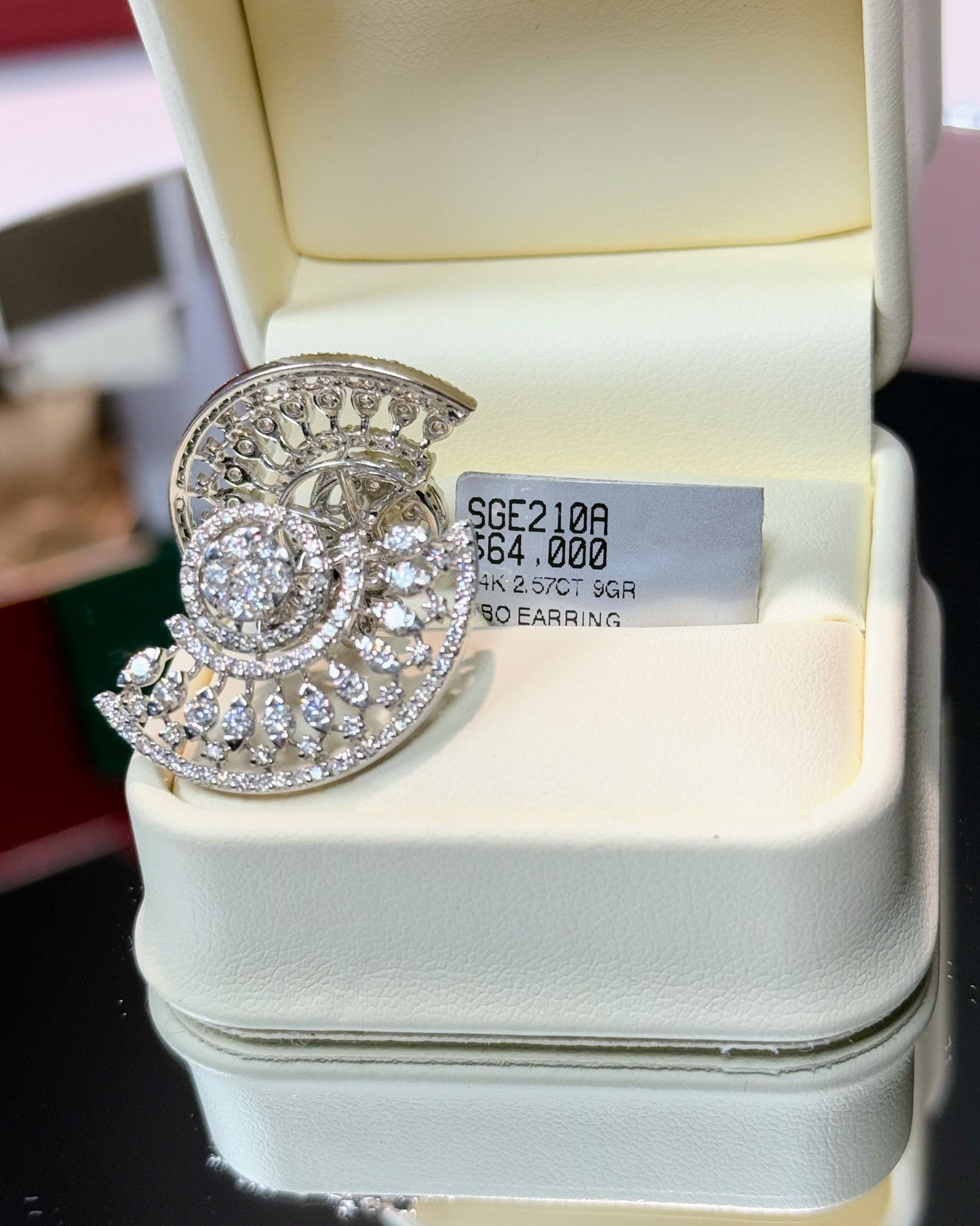 14k White Gold Diamond Earrings