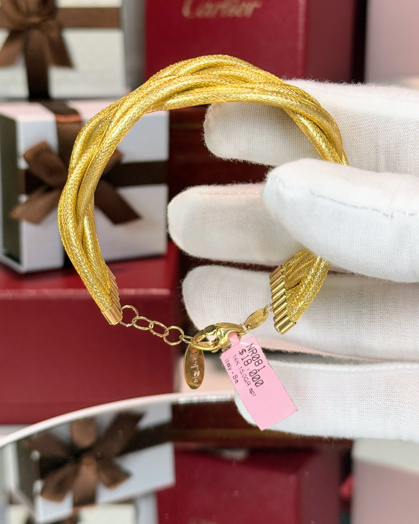14k Yellow Gold Braid Bracelet