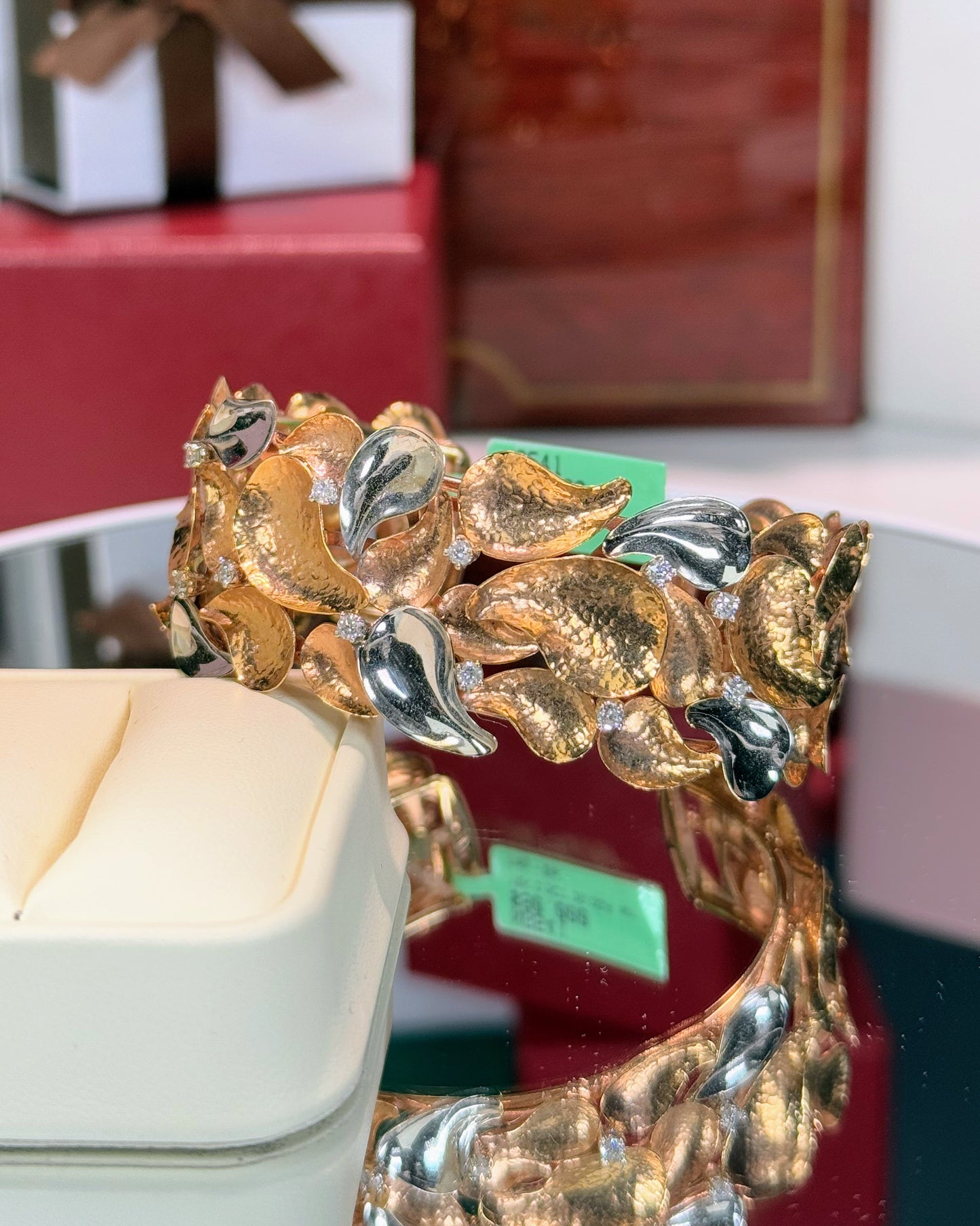 Rose Gold and White Gold Droplets 18k Rose Gold Bracelet