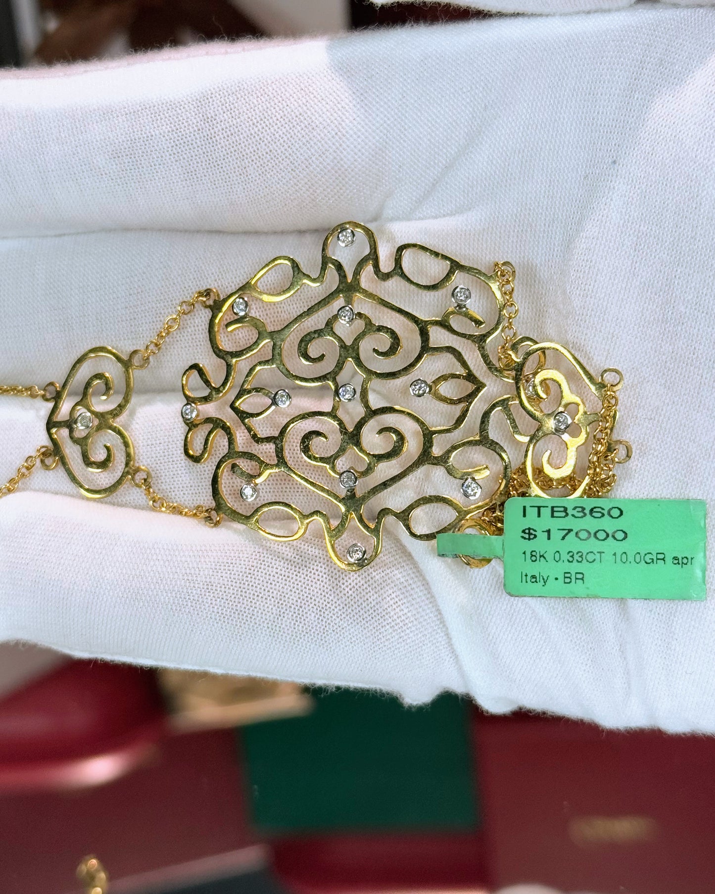 18k Yellow Gold Filigree Bracelet