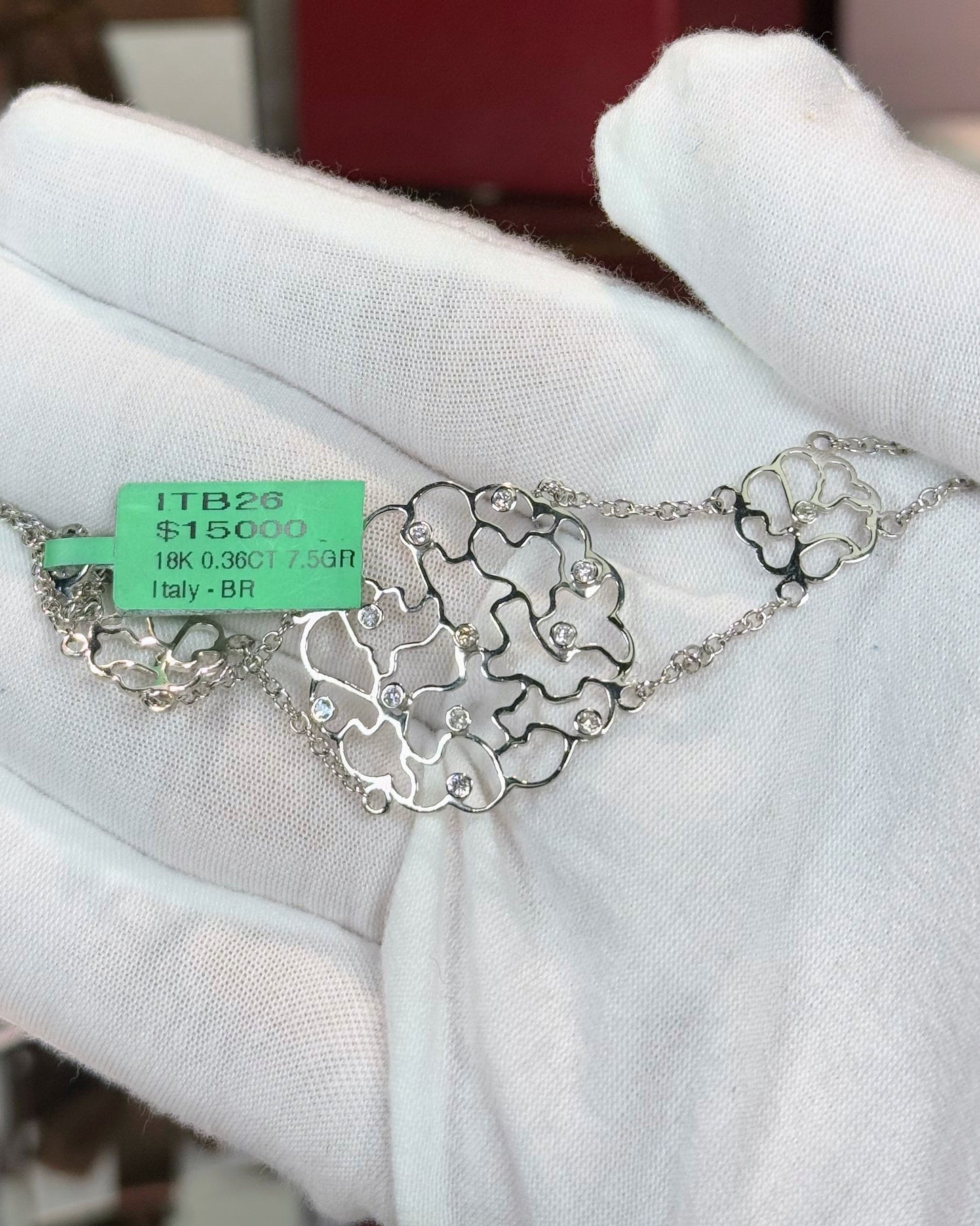 18k White Gold Filigree Bracelet