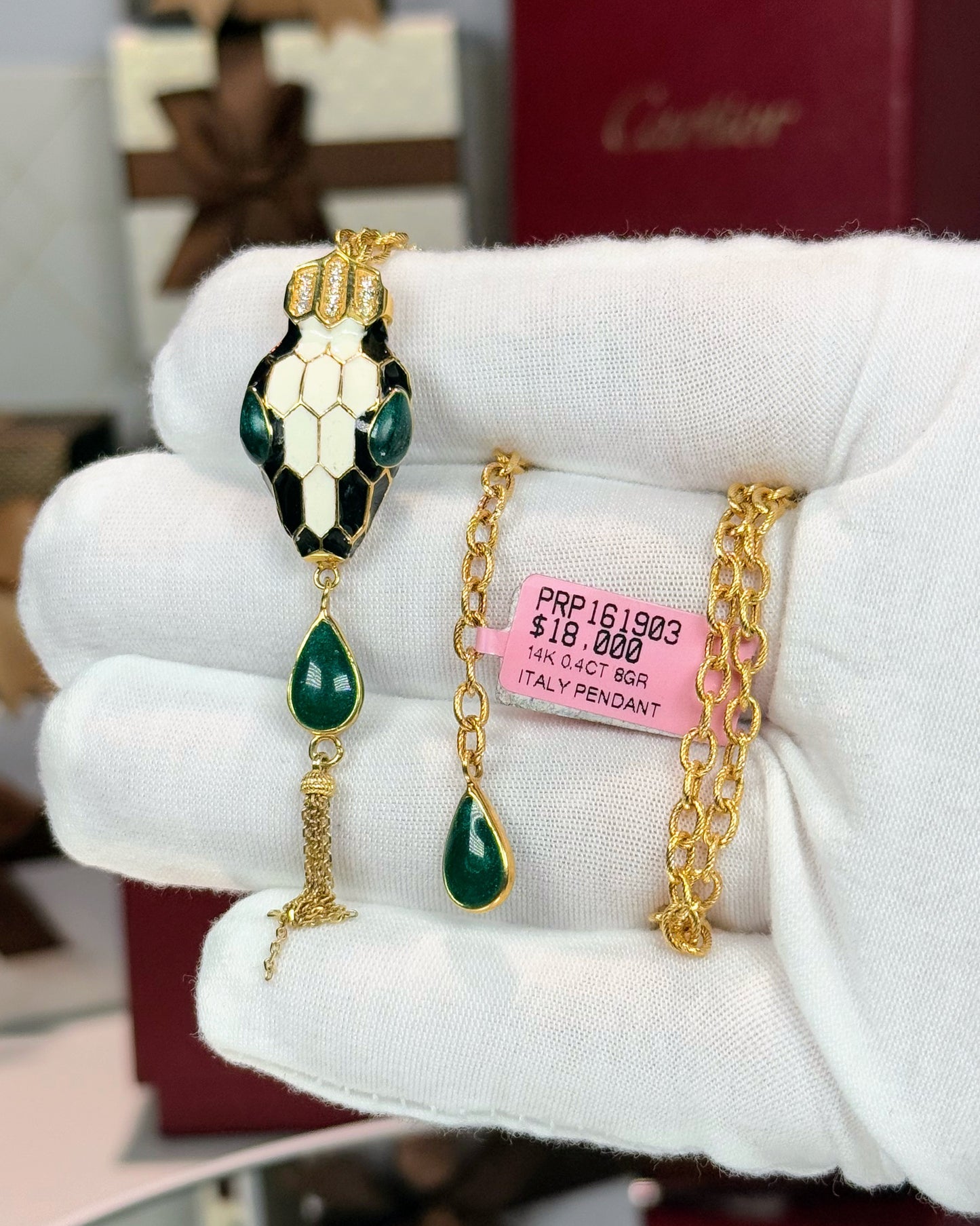 14k Yellow Gold Serpent Sautoir Necklace