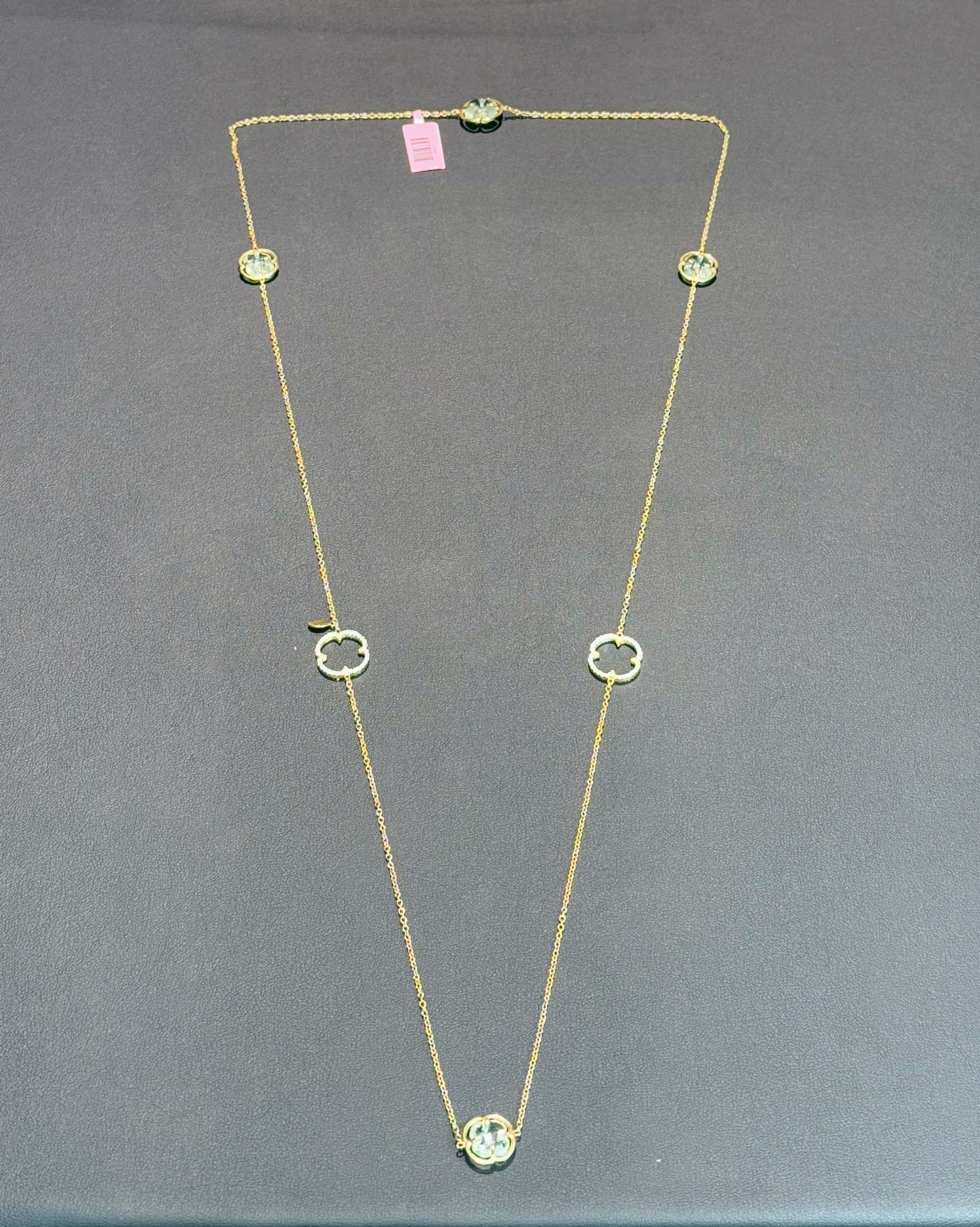 14k Yellow Gold Flower Sation Necklace