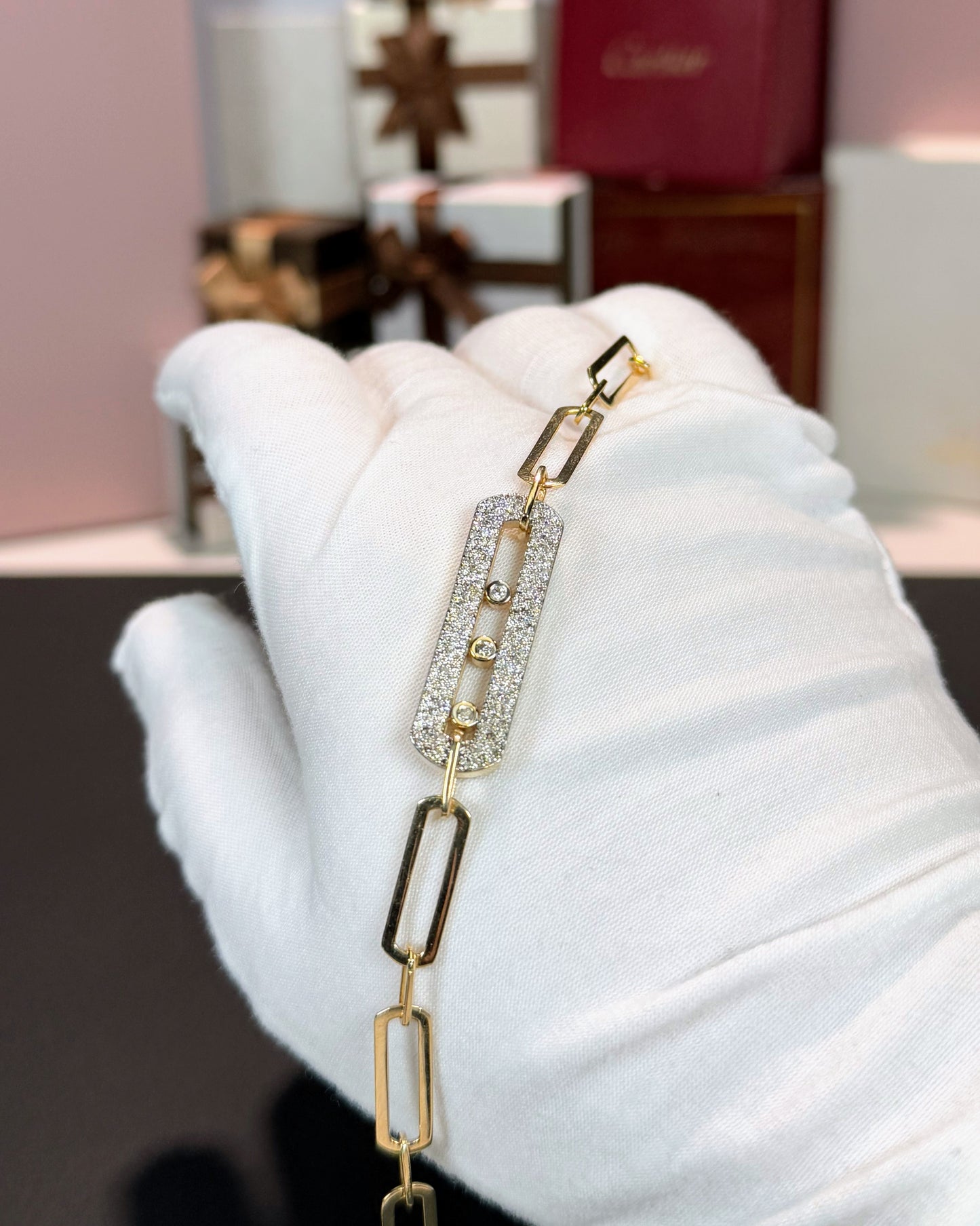 14k Yellow Gold Diamond Bracelet
