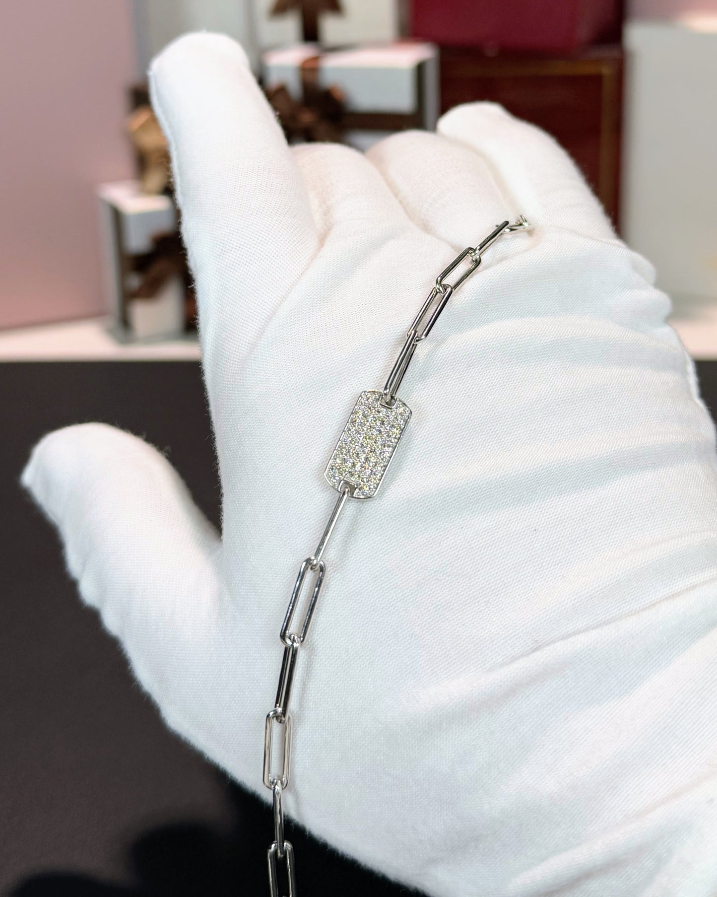 14k White Gold Diamond Bracelet