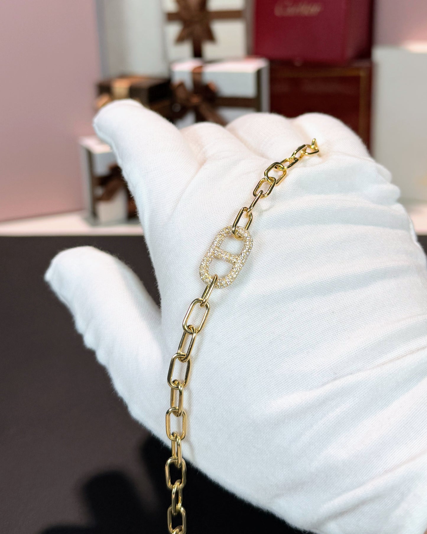 14k Yellow Gold Diamond Bracelet