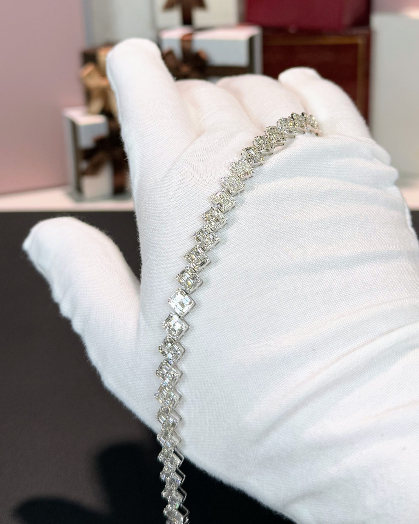 14k White Gold Diamond Bracelet