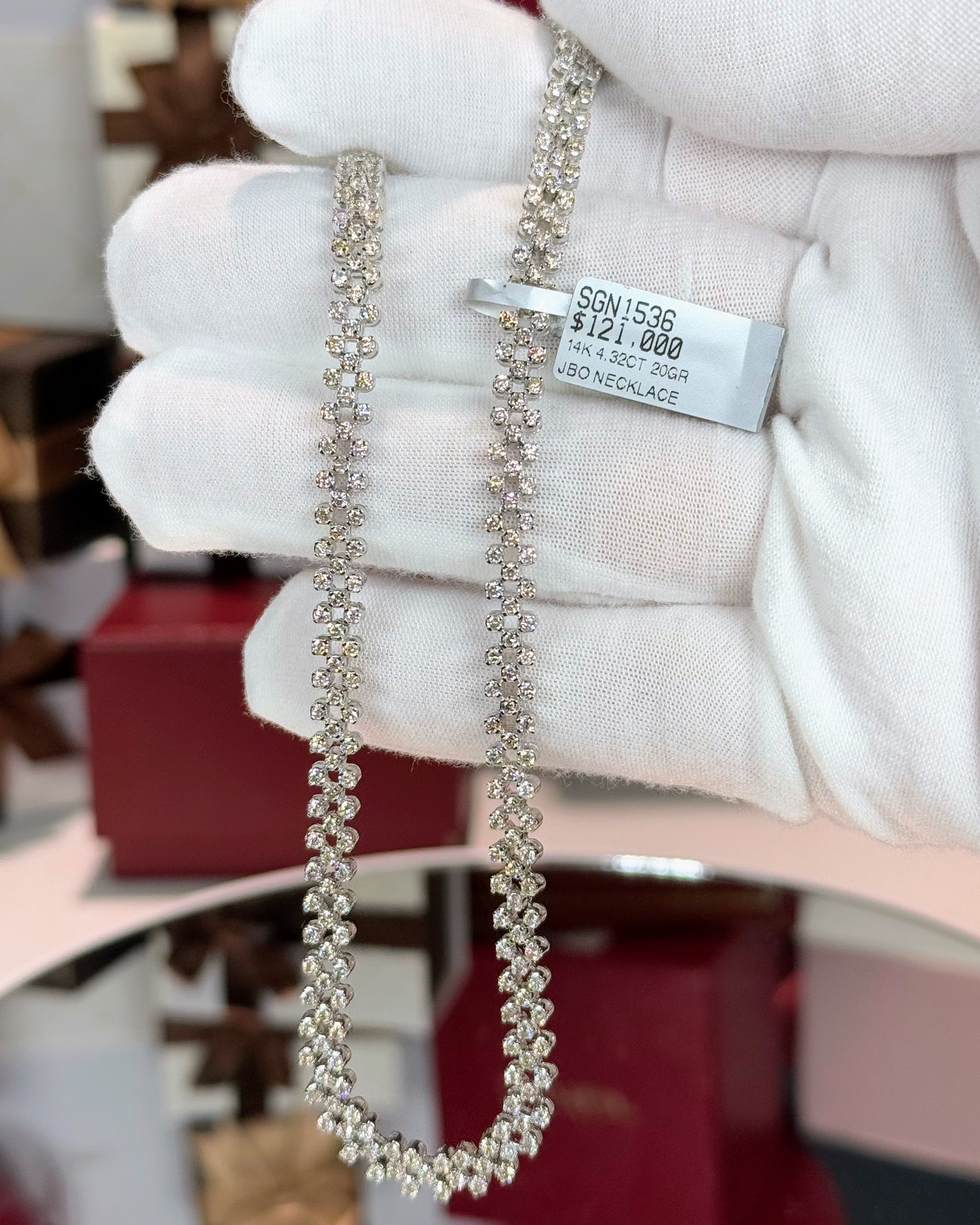 14k White Gold Diamond Necklace