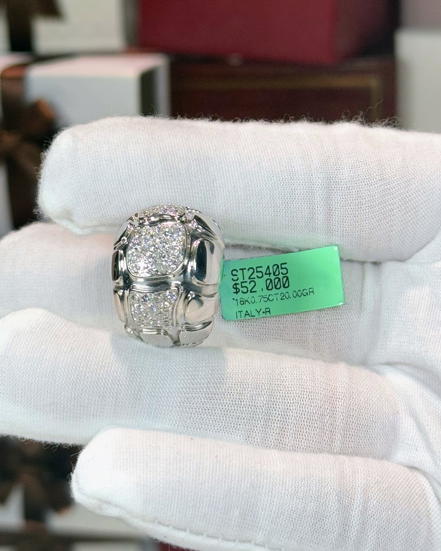 Alligator Skin Design Diamond Dome Ring