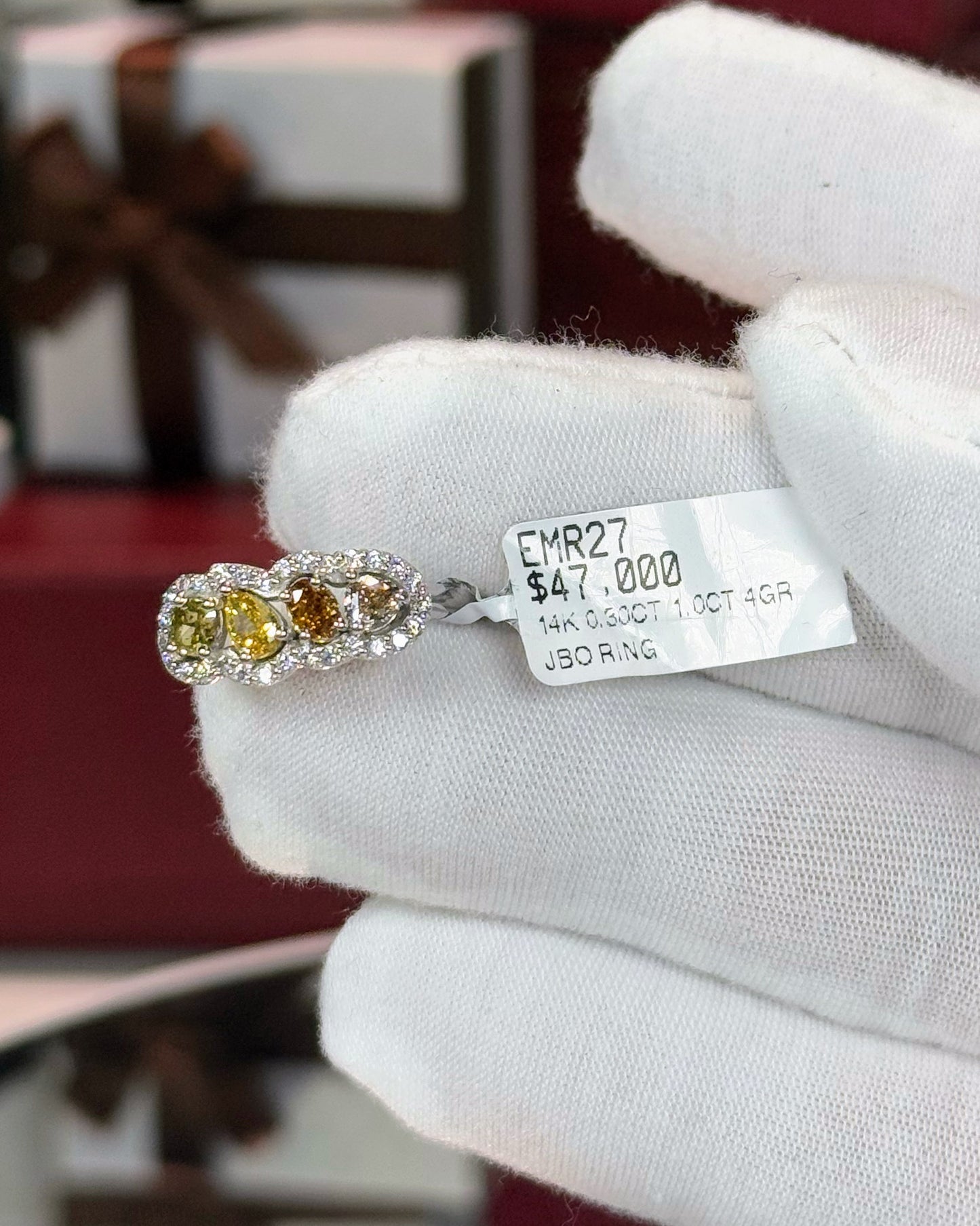 Fancy Color Diamonds 14k White Gold Ring