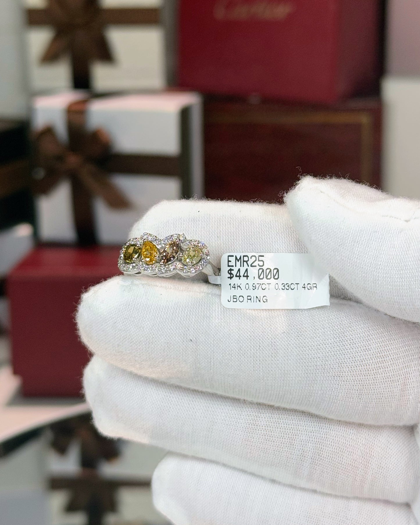 Fancy Color Diamonds 14k White Gold Ring