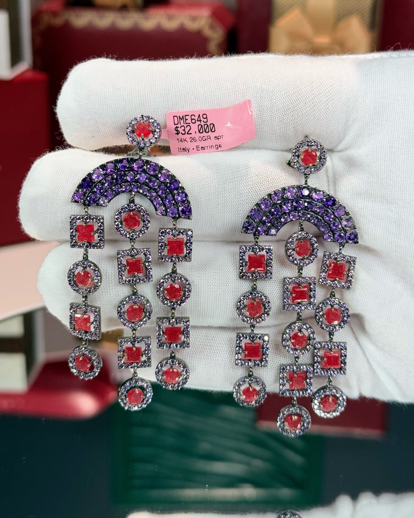 14k Black Gold Chandelier Earrings