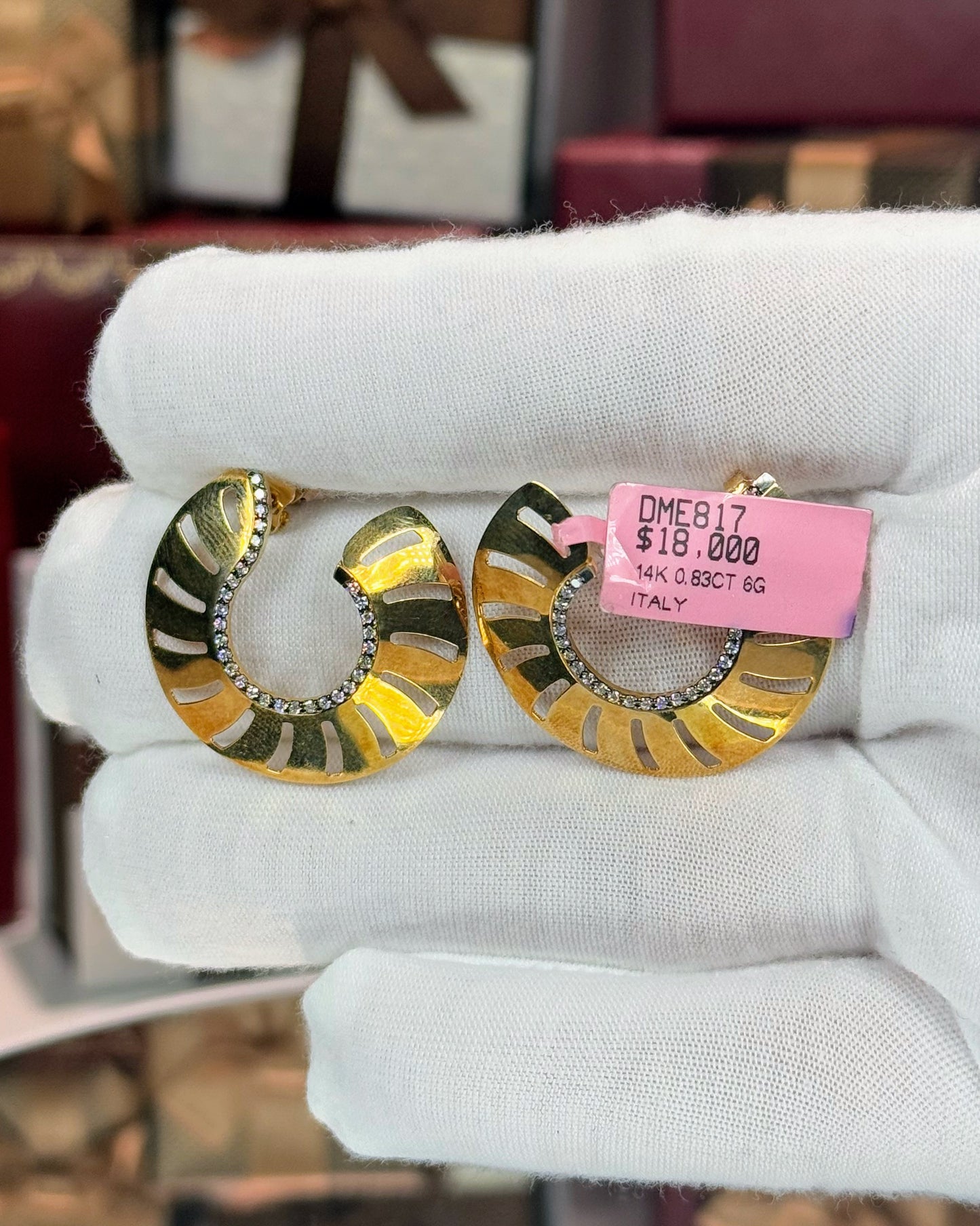 14k Yellow Gold Diamond Earrings