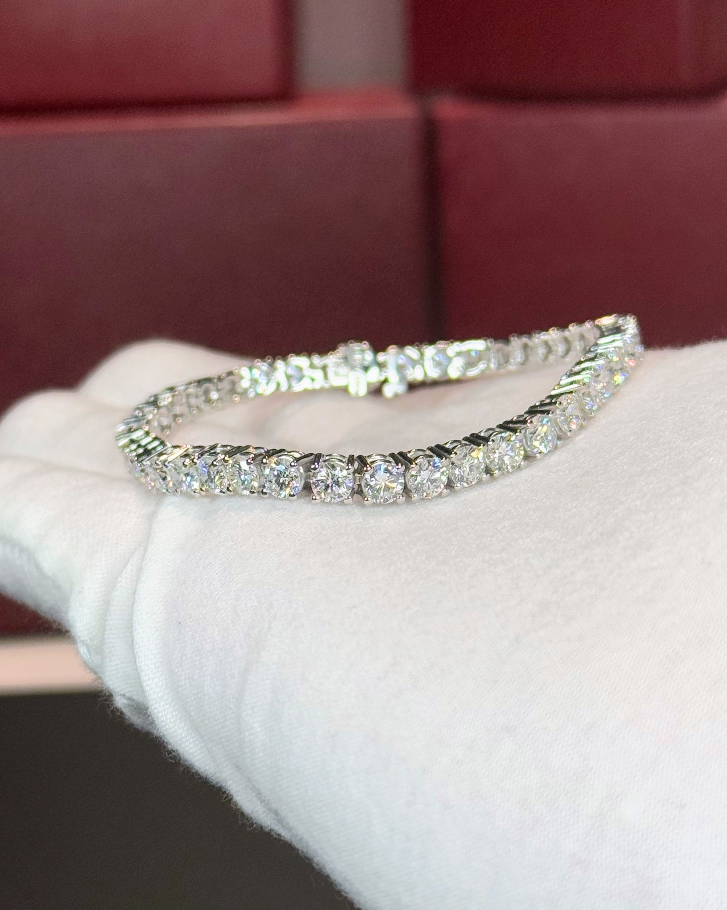 14k White Gold Lab Diamond Tennis Bracelet