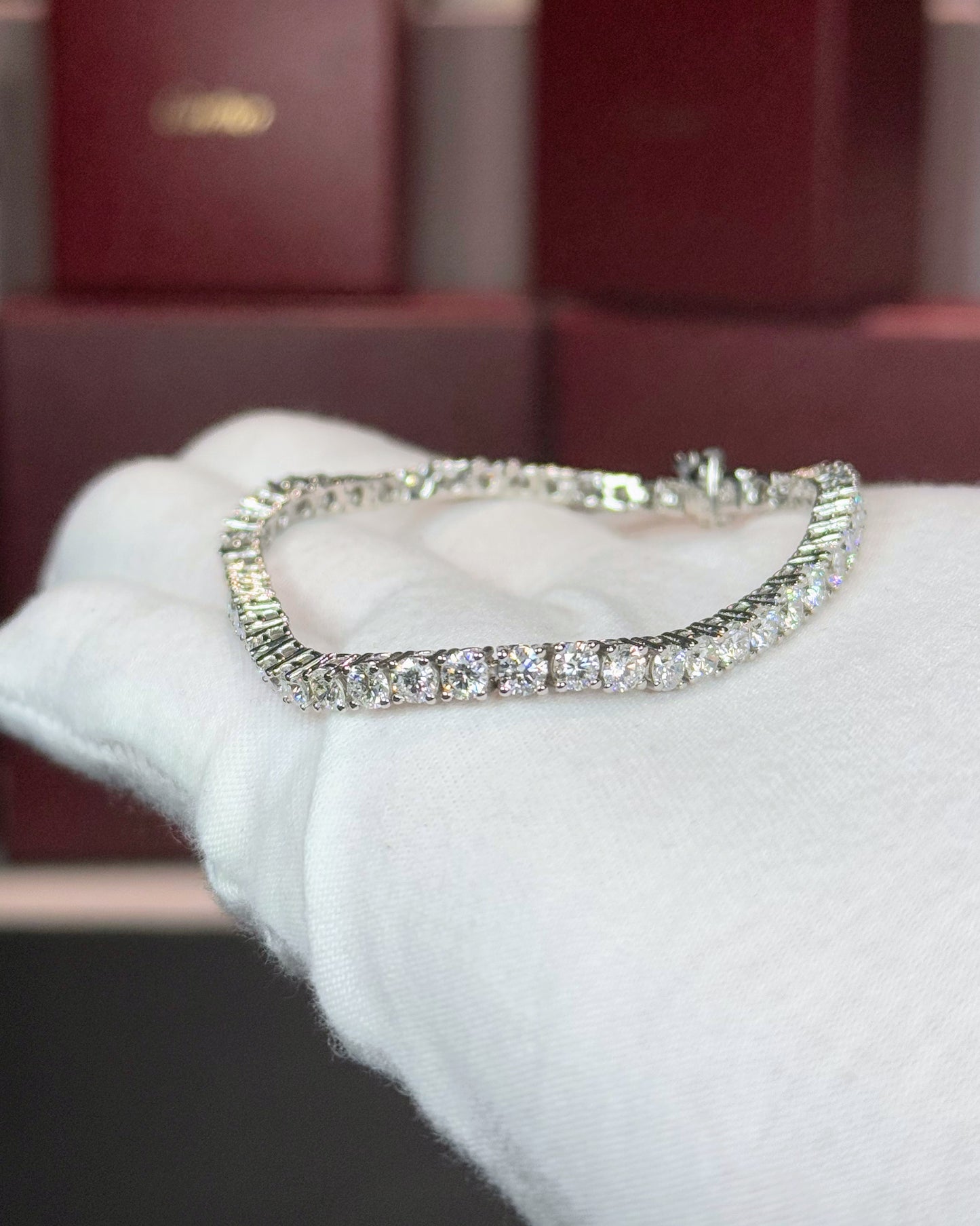 14k White Gold Lab Diamond Tennis Bracelet