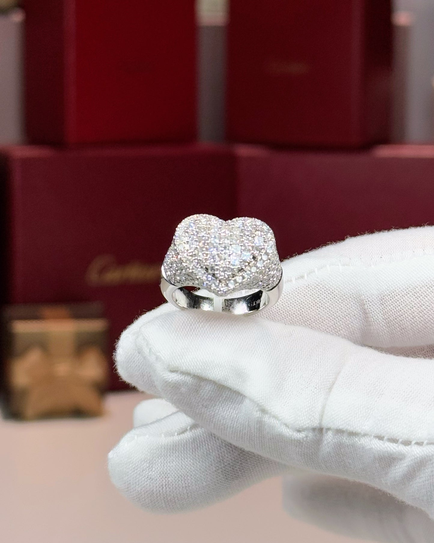 14k White Gold Heart Ring