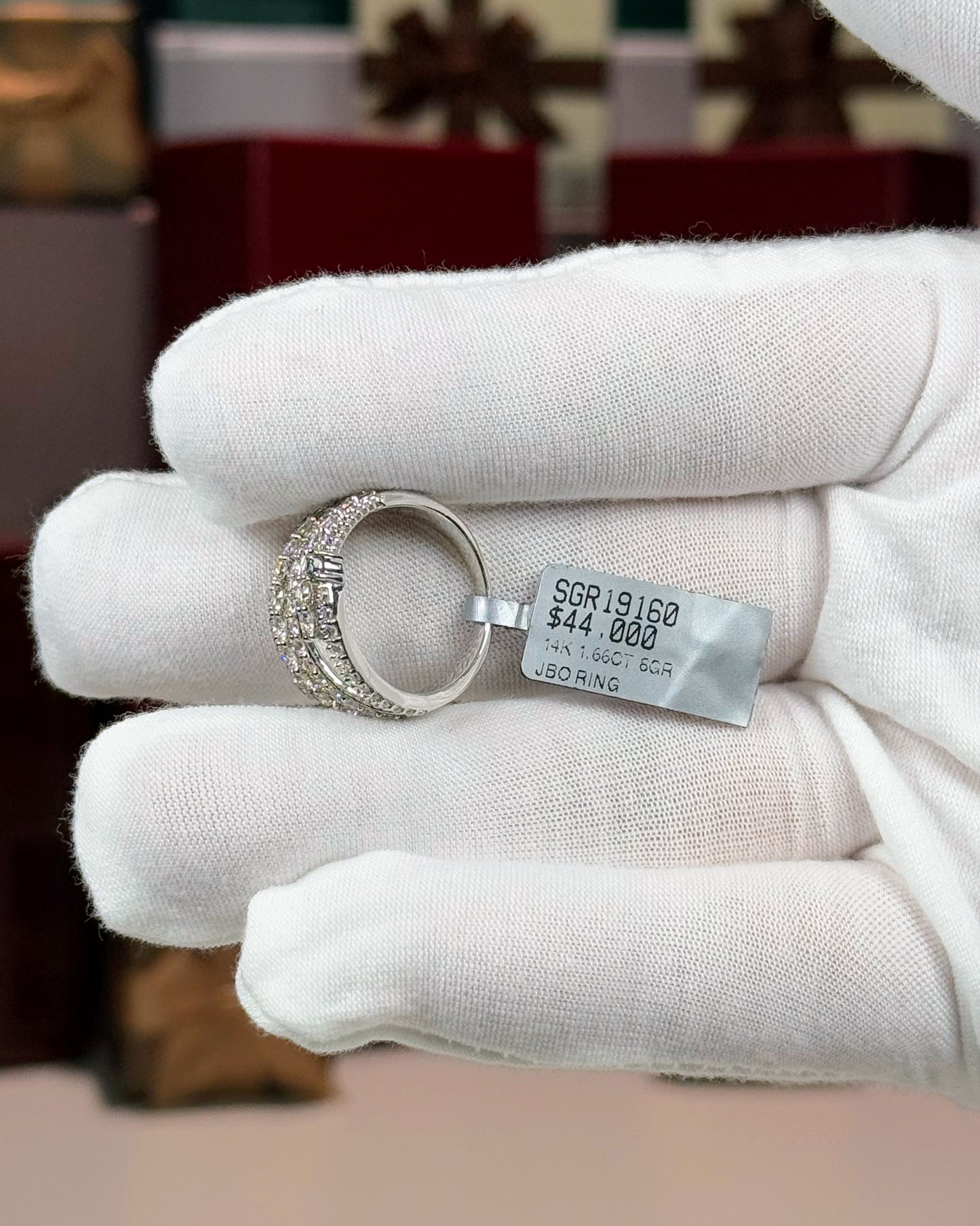 14k White Gold Layered Diamond Ring