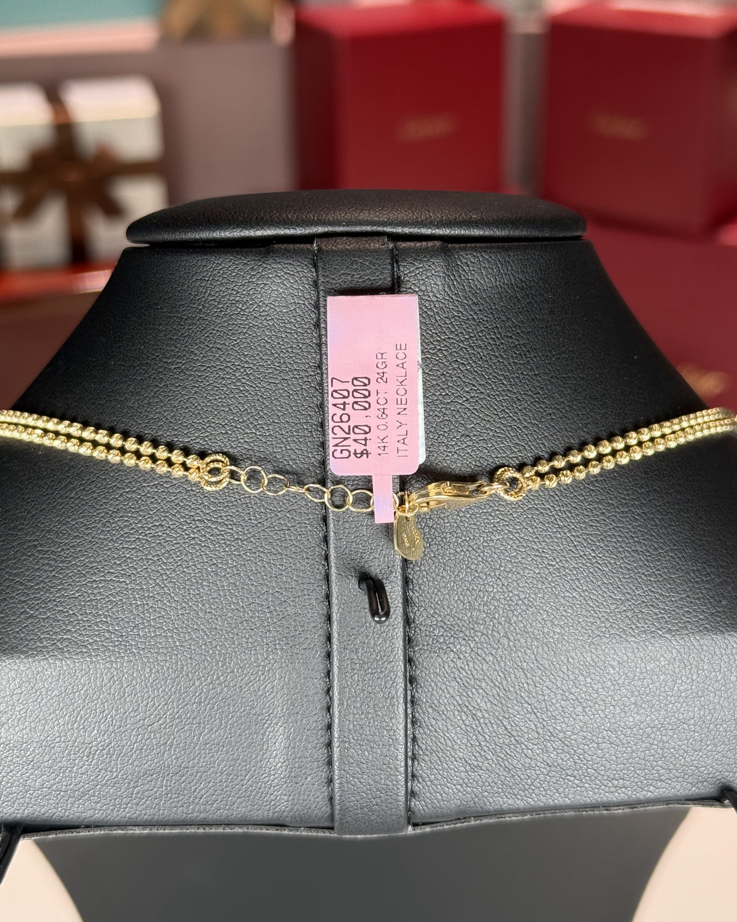 14k Yellow Gold Multi Strand Opera Diamond Necklace