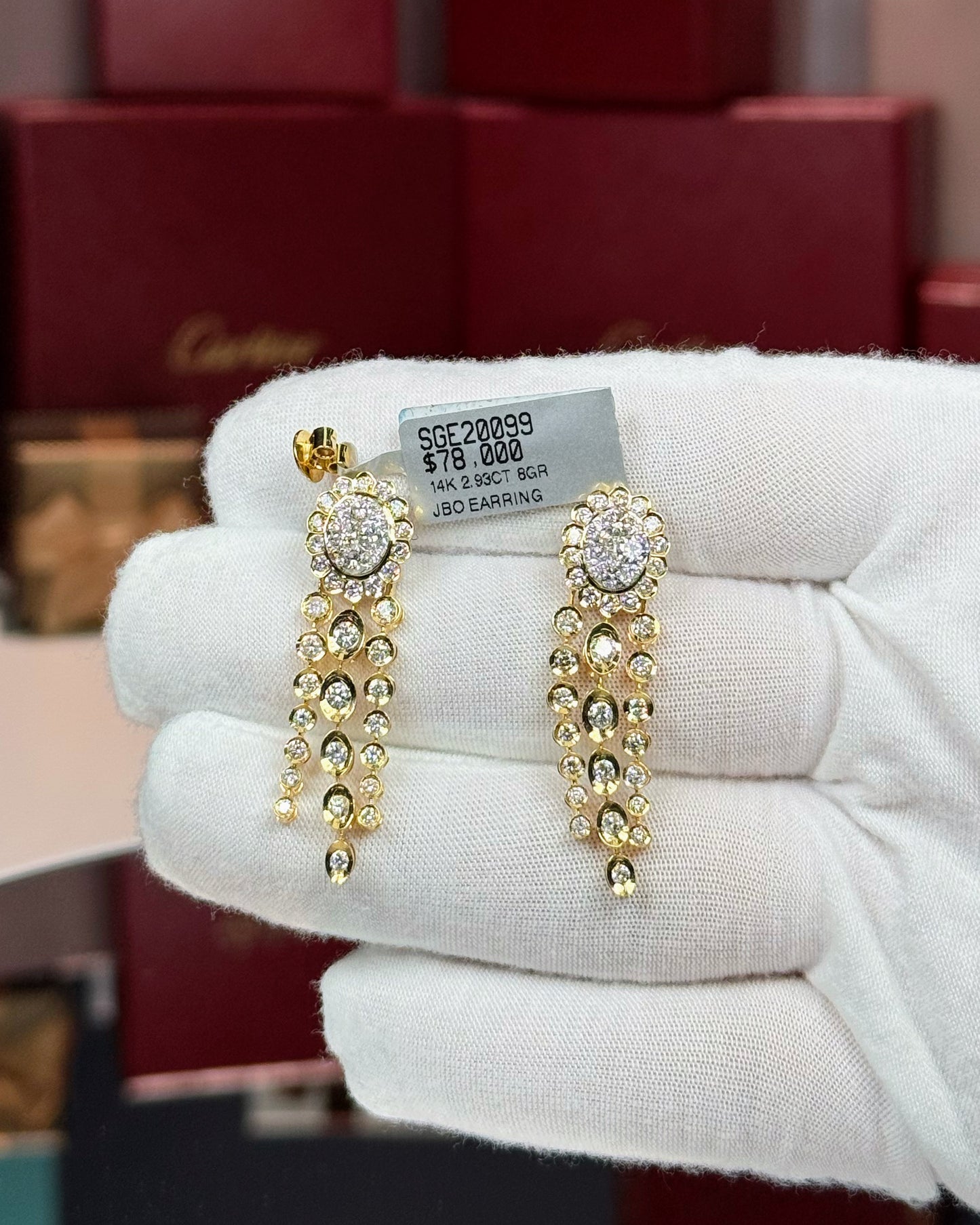 14k Yellow Gold Diamond Earrings