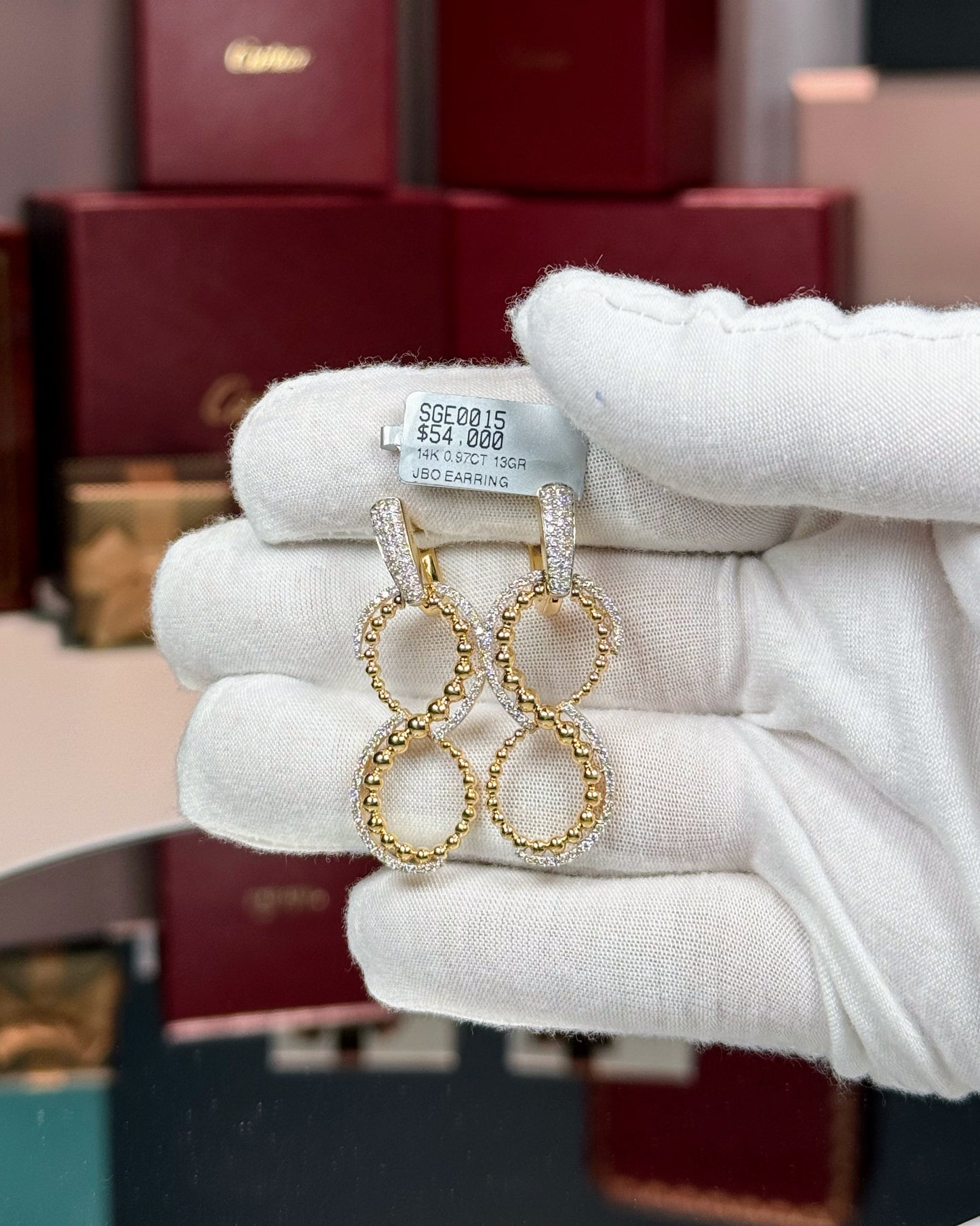 14k Yellow Gold Figure 8 Drop Earrings