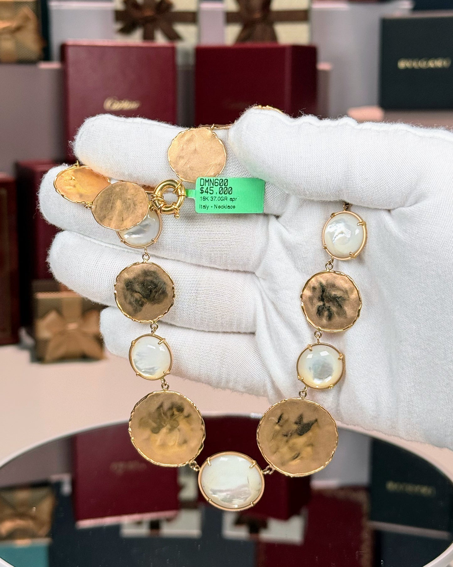 18k Rose Gold Station Necklace