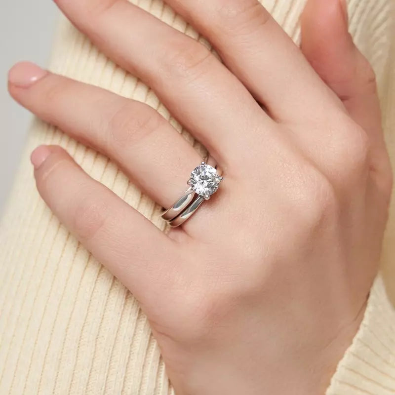 14k Gold Lab Diamond Solitaire Engagement Ring
